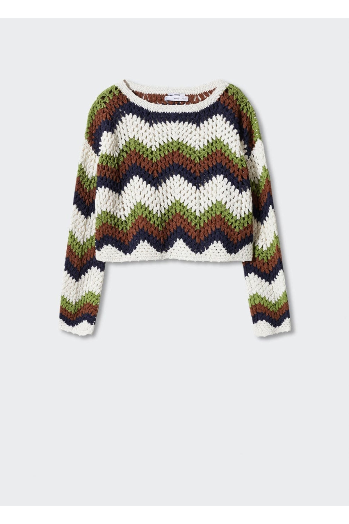 بافت و پلیور زنانه سفید منگوMANGO | 47095853 اورجینال - تصویر 3