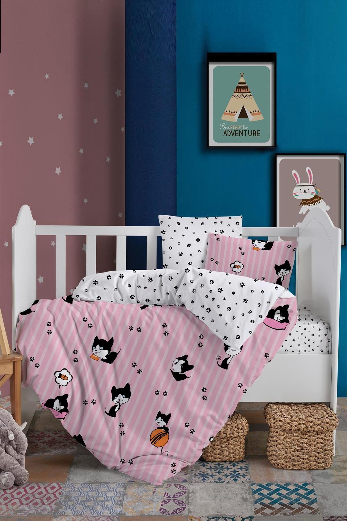 Altınbaşak Set Cuvertură De Pilota Pentru Copii Cute Cats 100% Bumbac - One Size