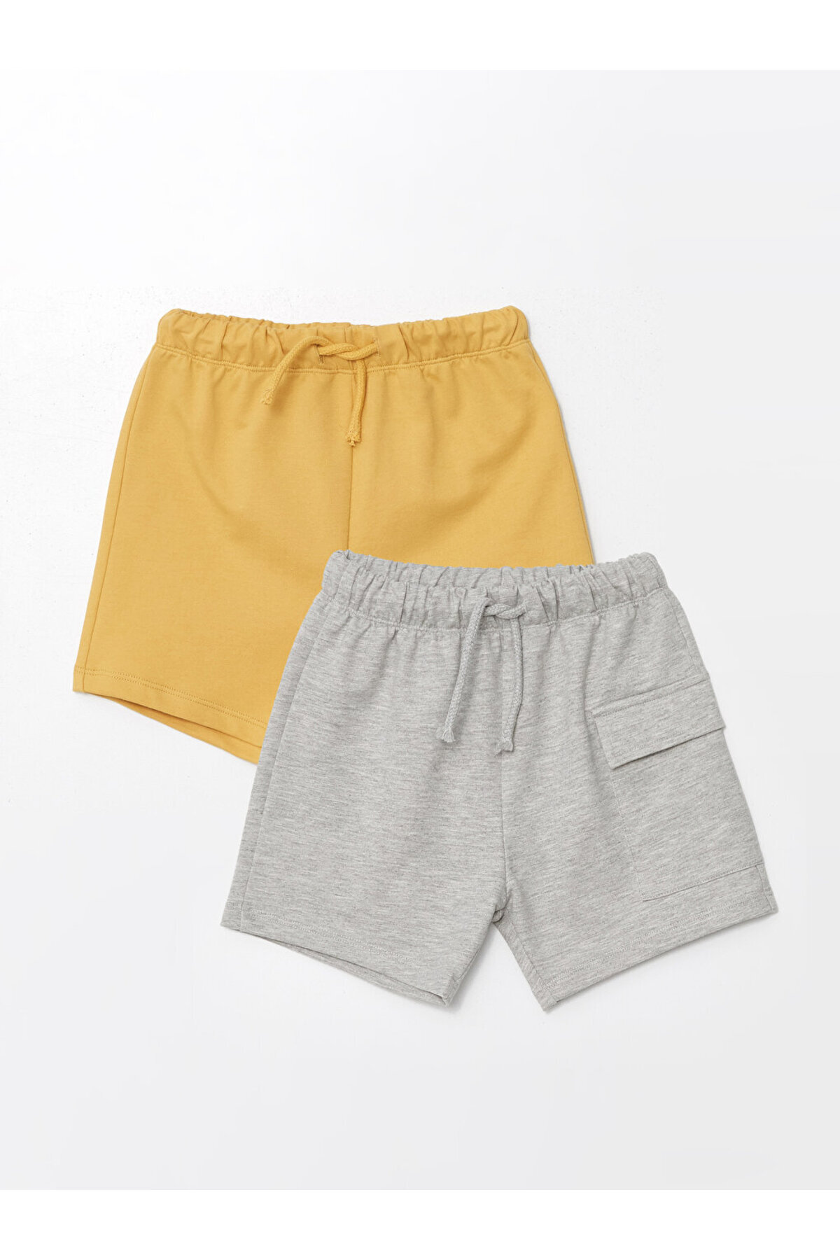 LC Waikiki-Set de bază de 2 pantaloni scurți cu talie elastică pentru bebeluș 1