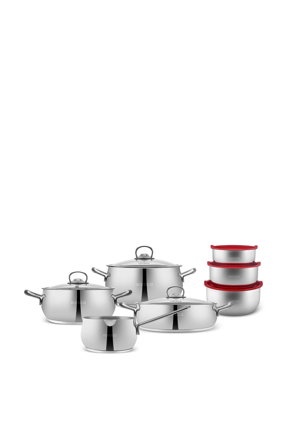 Karaca-Cook Hide V2 13-teiliges Kochgeschirrset aus Stahl mit Induktionsboden 4
