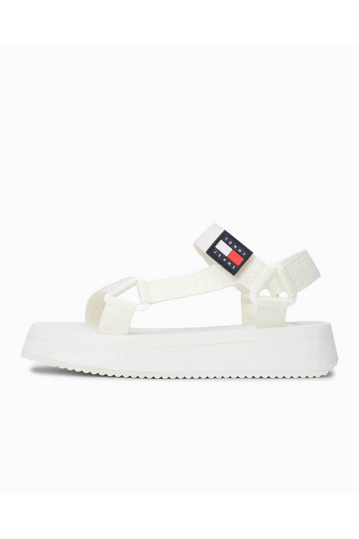 صندل سفید زنانه های en0en02466ybl اورجینال Tommy Hilfiger