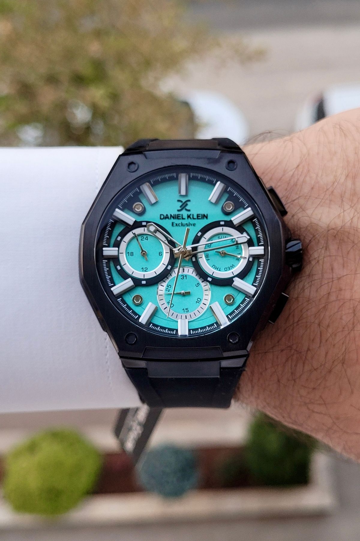 Daniel Klein-Dial Turquoise Color Functions Men's Wrist Watch with Active Adjustable Band Dkgnct1346 3