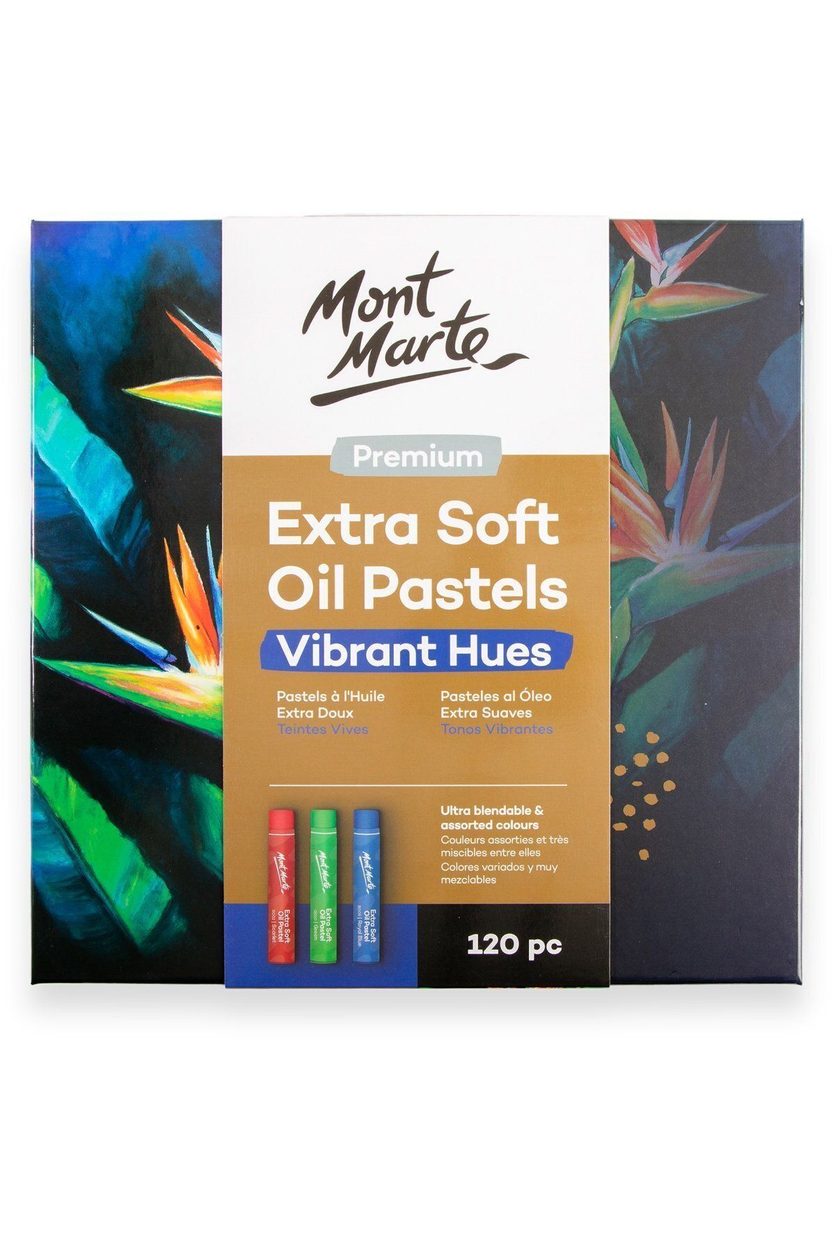 Mont Marte MM Ekstra Yumuşak Yağlı Pastel Canlı Tonlar 120'li Premium