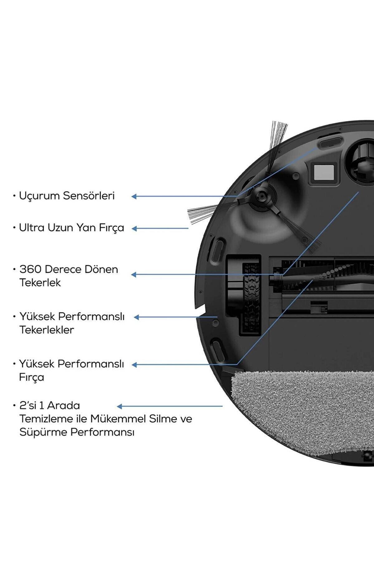 Vantuz Off-road Premium 3in1 Otomatik Toz Hazneli Konuşan Robot Süpürge 3