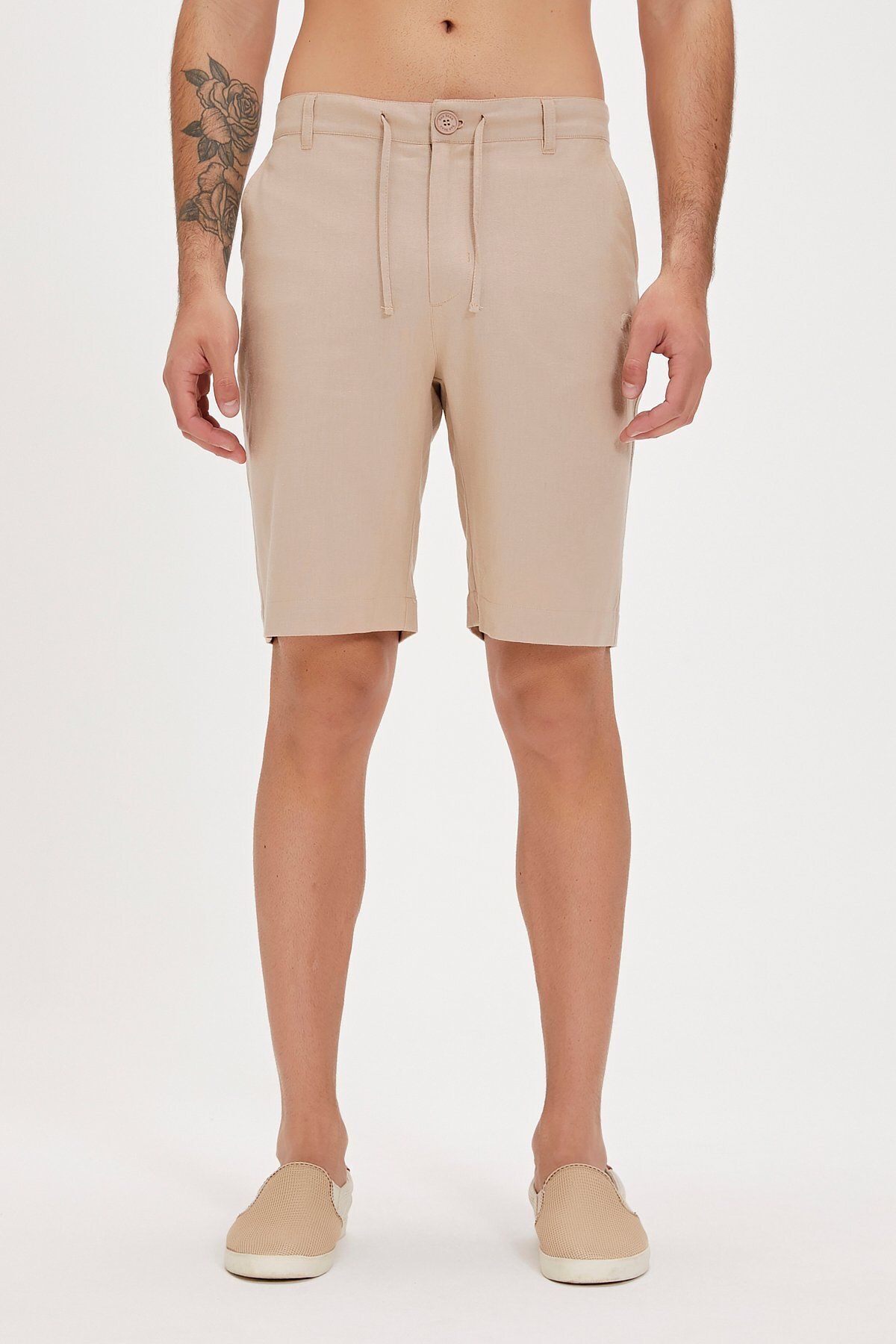 Bad Bear-Lyne Beige Men's Shorts - Side Pocket 5