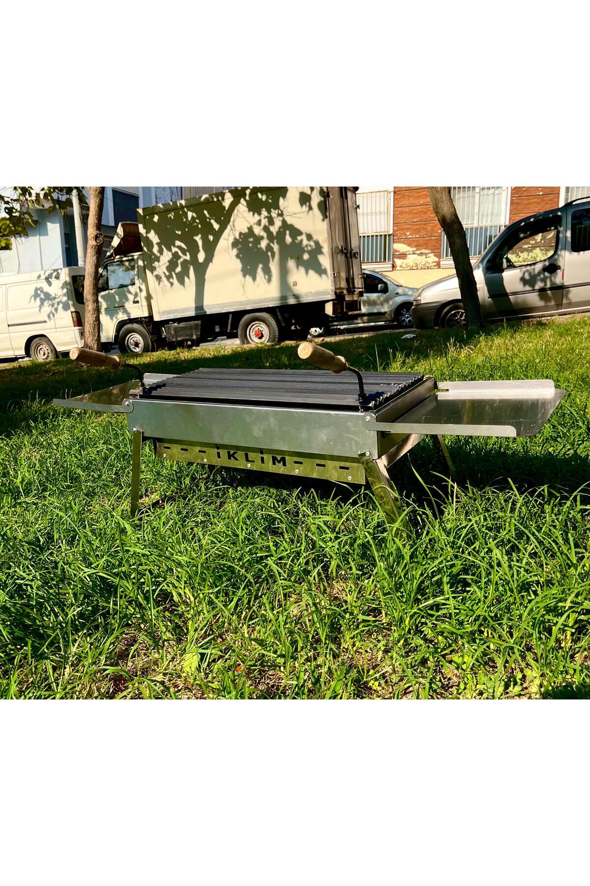 Paslanmaz Kamp mangalı küçük yer kaplamaz 26x58 cm 2