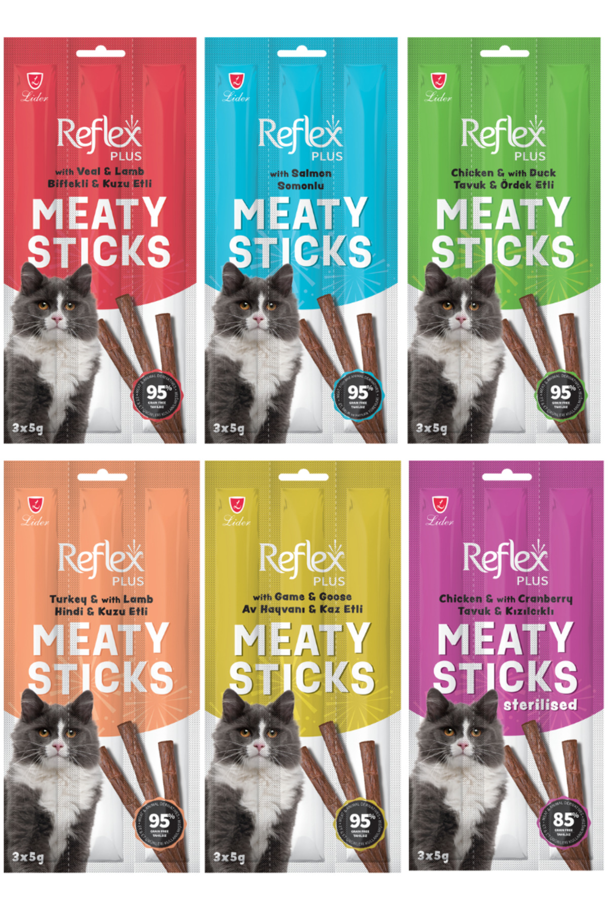 Reflex Stick Kedi Ödül 6'lı Fırsat Pakedi 3x5 Gr.