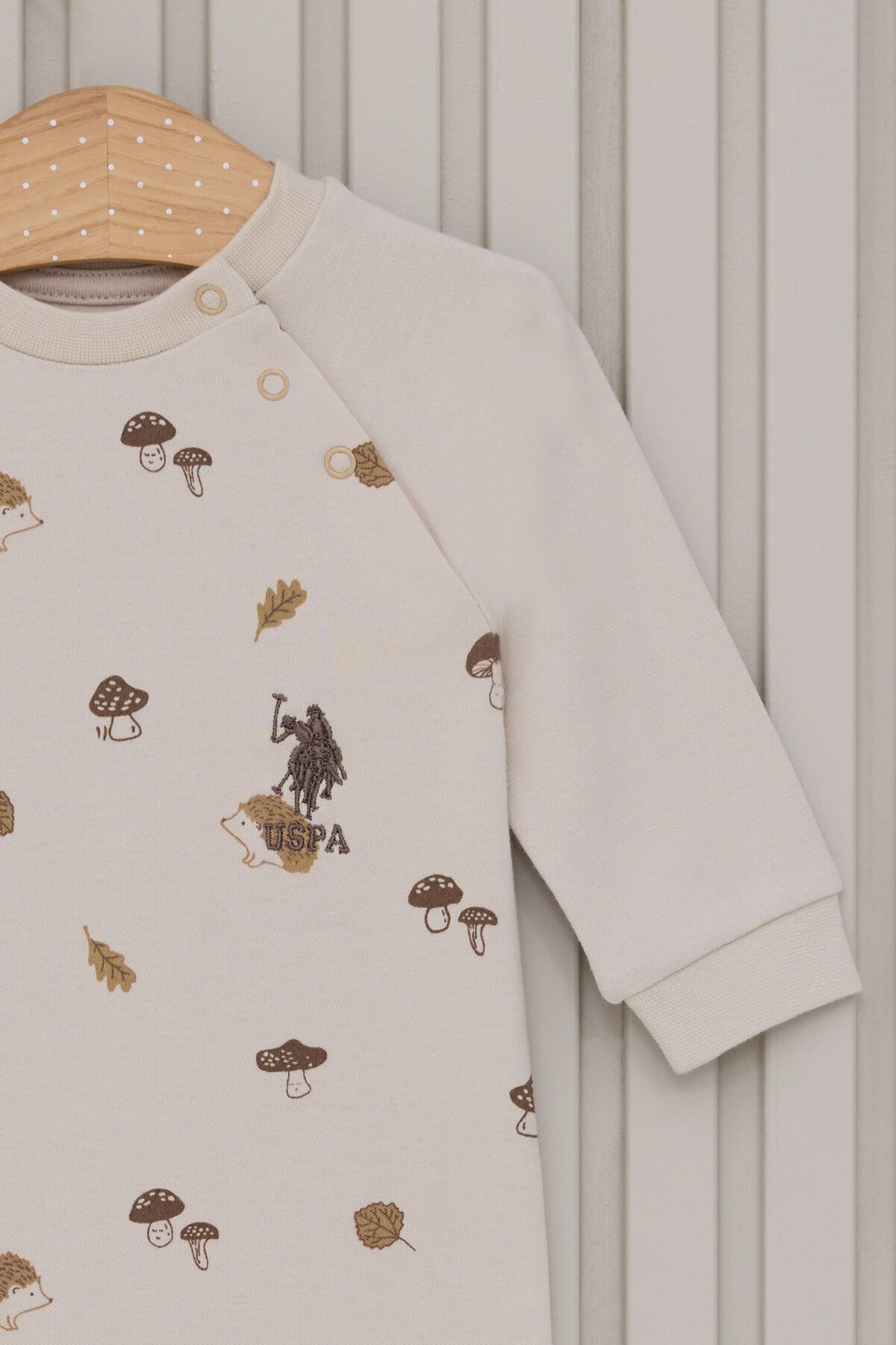 U.S. Polo Assn.-Baby Boy Cream Jumpsuit 2