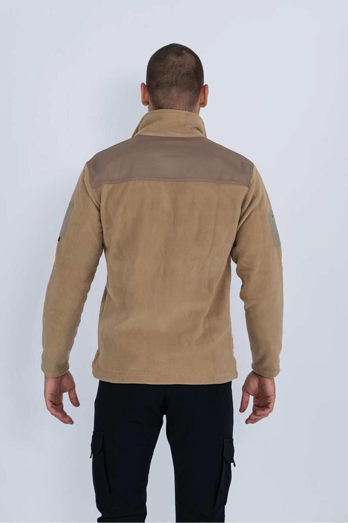 ژاکت کشی  مردانه  بژ  بلوک رنگی Slim Fit/اسلیم فیت    طرح ماهی  | BİKATEX TX8564FBA2740 - تصویر 7