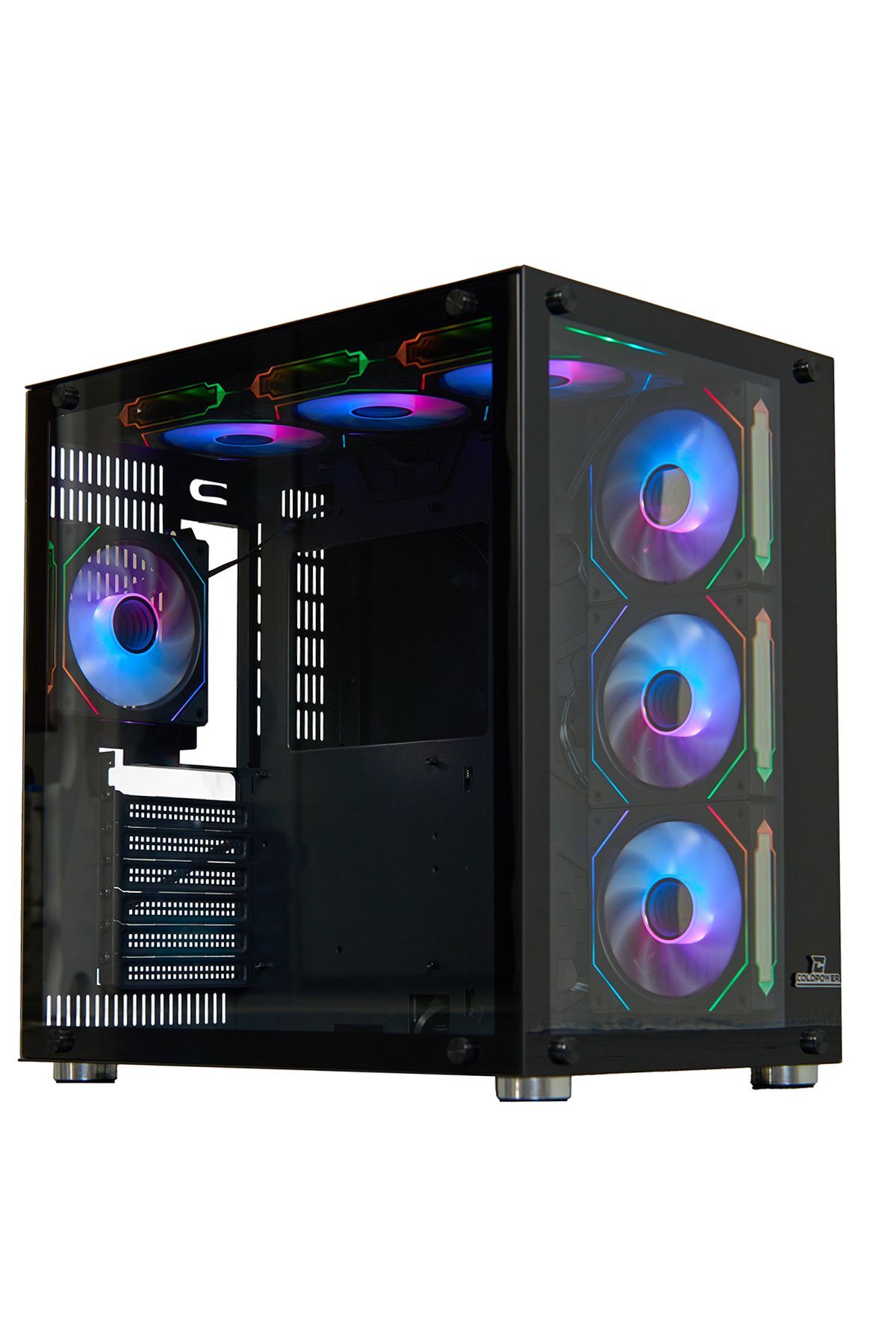 ColdPower Seaview Atx 7 * Argb Sessiz Fan Temper Cam Gaming Rgb