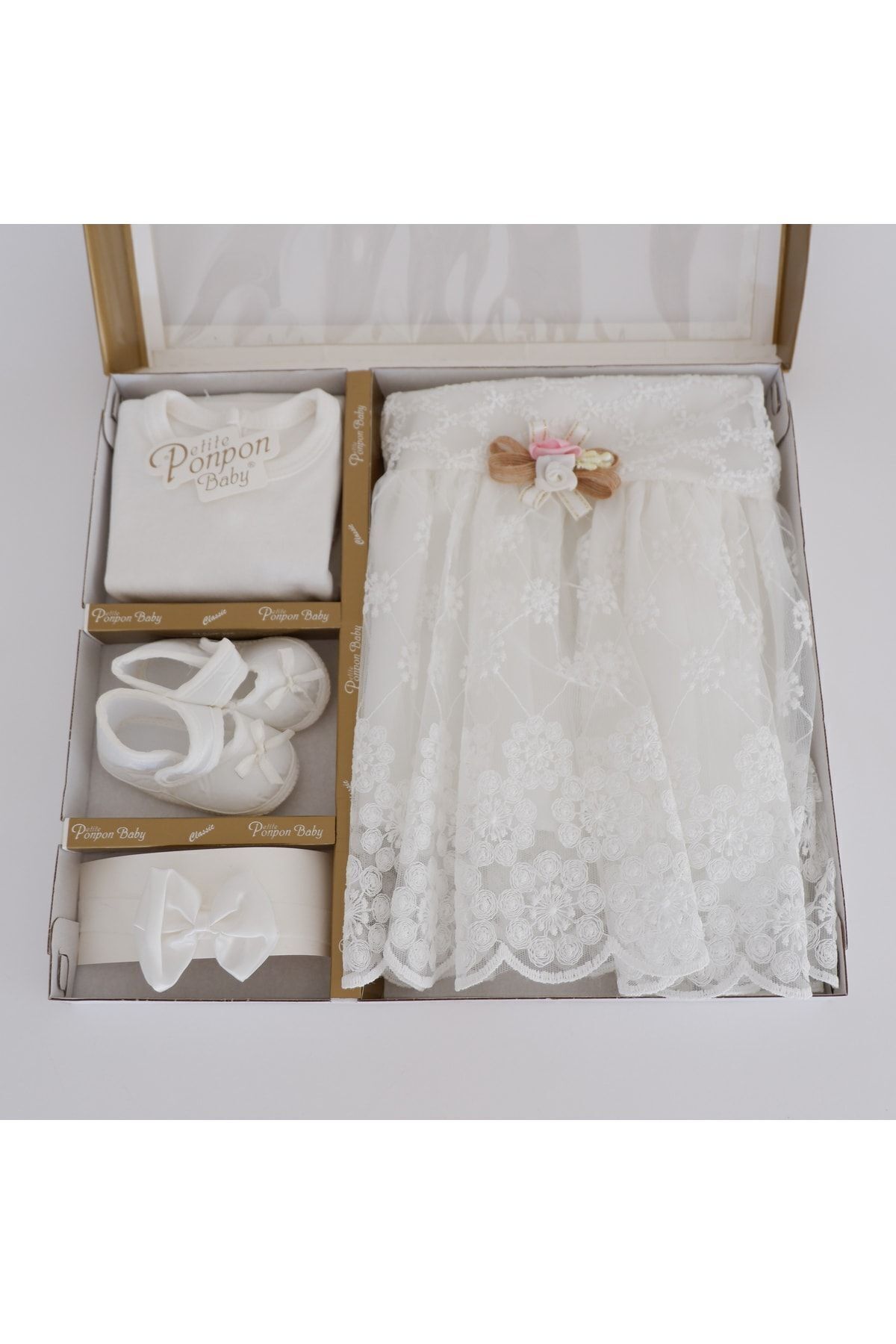 Petite Ponpon Baby Kız Bebek Mevlüt Elbisesi 4'lü Set fotoğrafı 4 (önizleme)