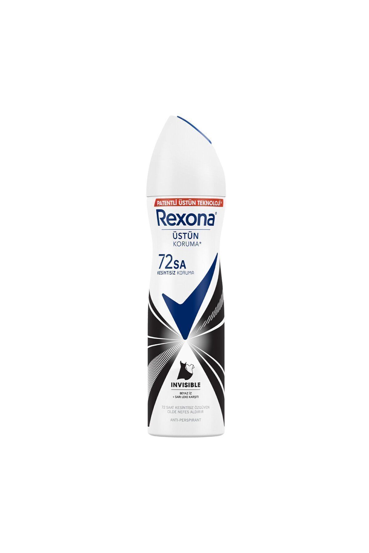دئودورانت اسپری رکسونا زنانه اینویسیبل ضد لک سفید و زرد 150 میلی‌لیتر  Rexona