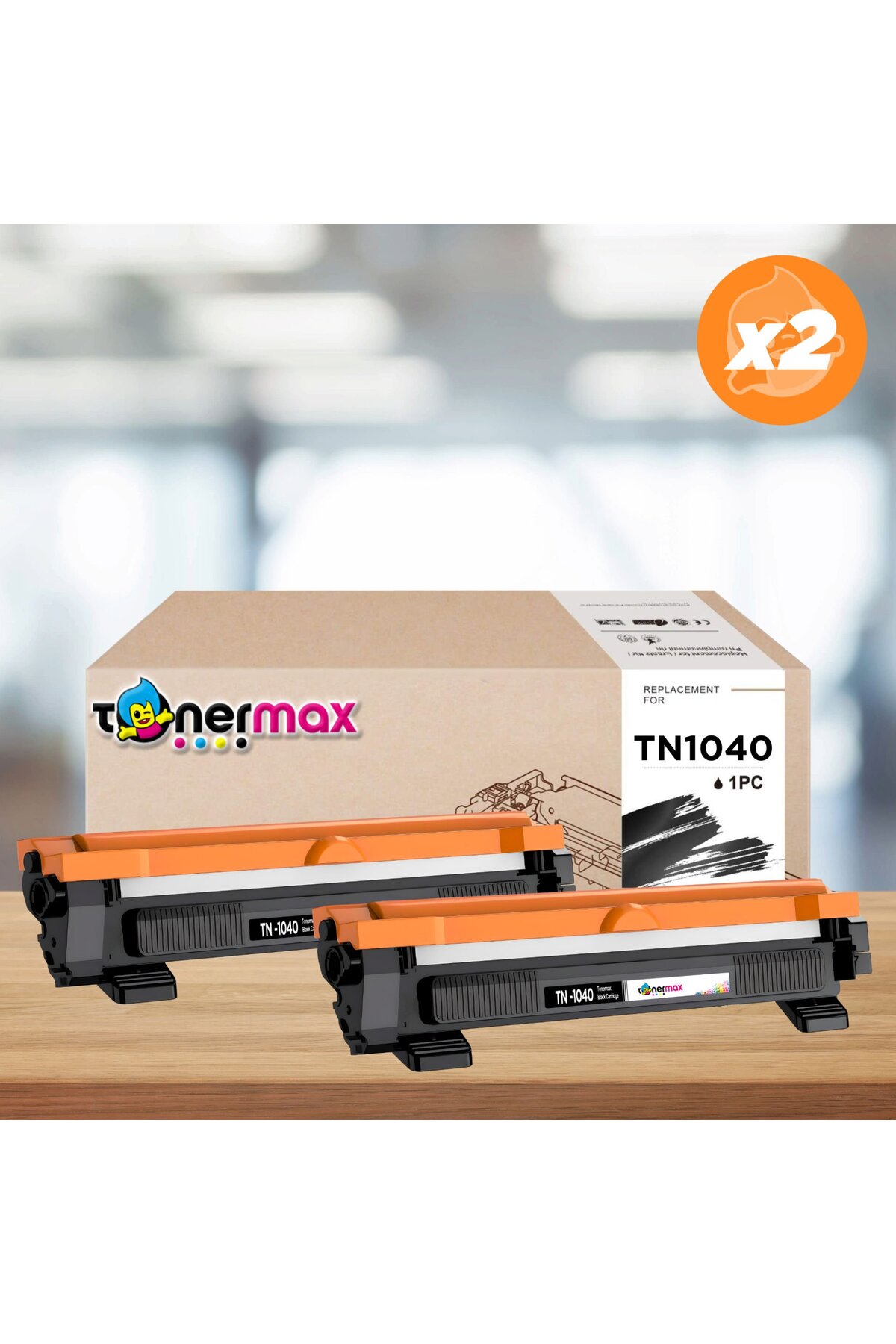 Brother TN-1040 Counterpart Toner 2-Pack /HL-1211/DCP-1510/HL-1110/MFC-1810/MFC-1910