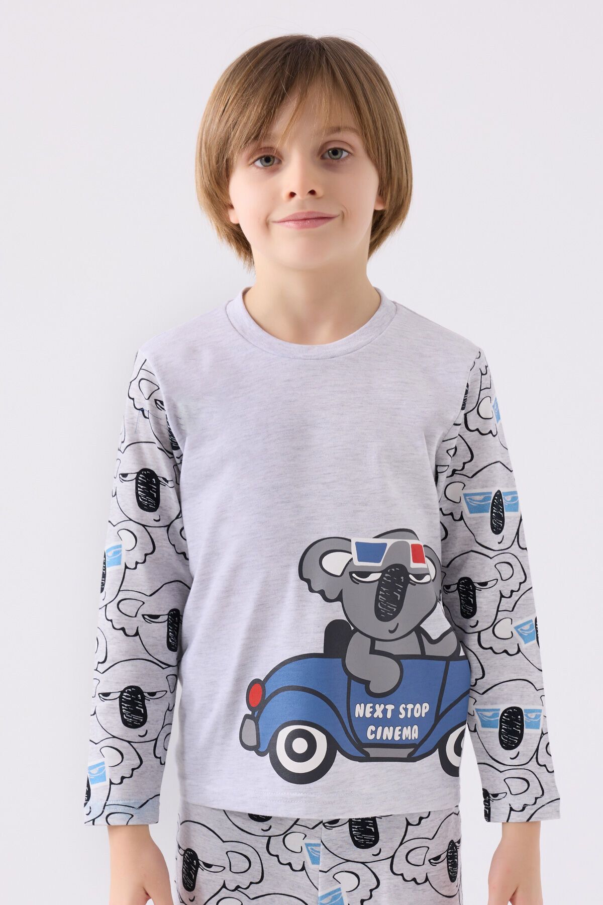 Rolypoly-Boy's Gray Long Sleeve Pajama Set 3