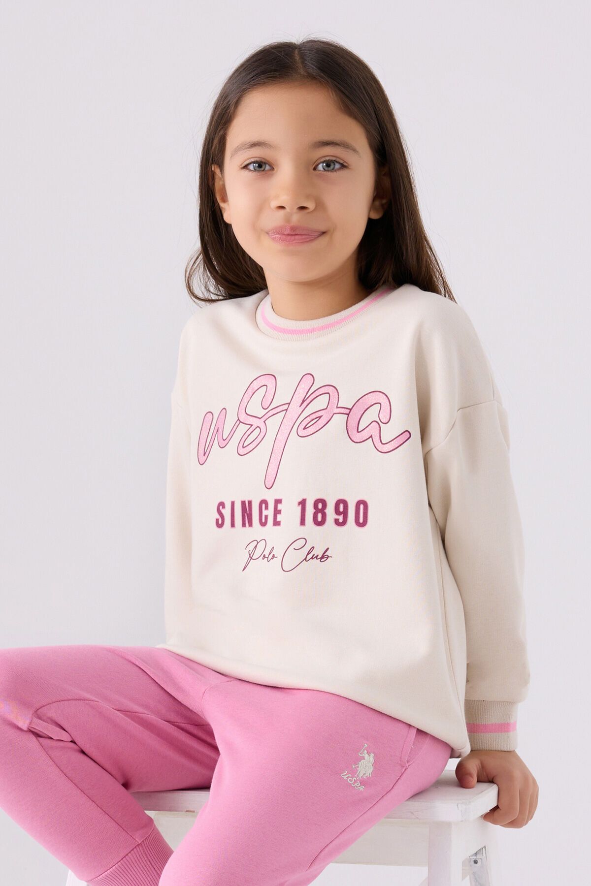 ست لباس ورزشی دخترانه US1960 بژ U.S. Polo Assn.