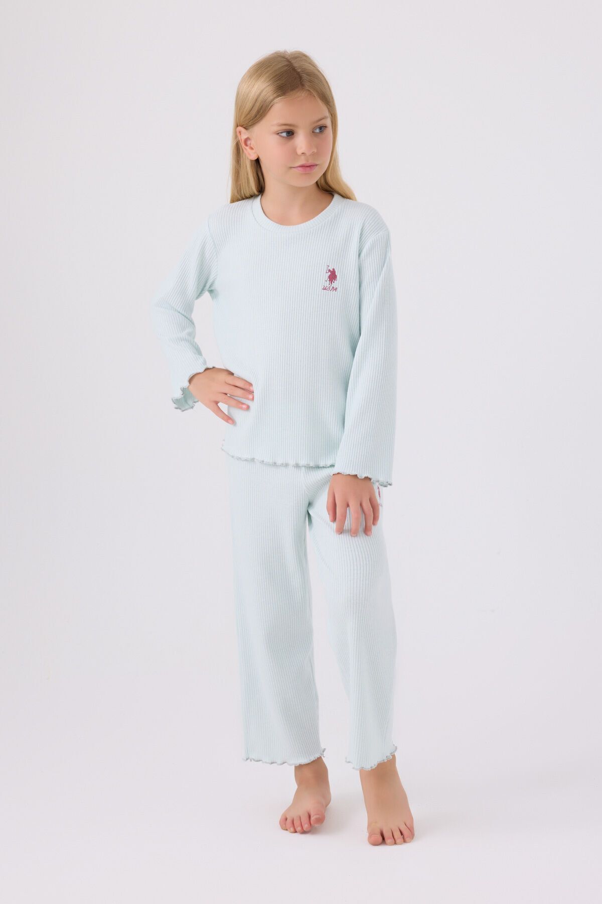 ست لباس خواب آستین بلند آبی دخترانه U.S. Polo Assn.