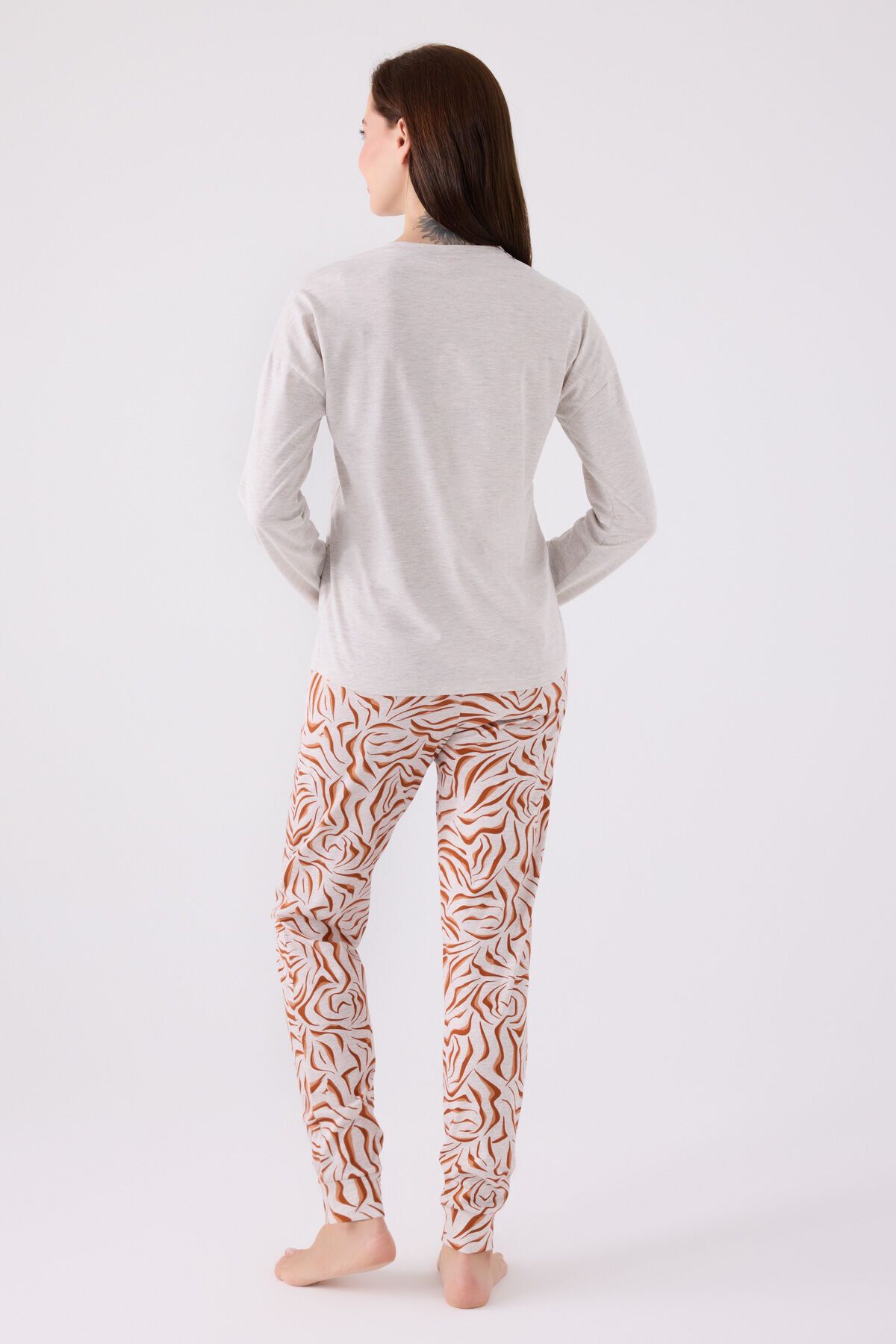 Pierre Cardin-Set pijama cu mânecă lungă gri pentru femei 5