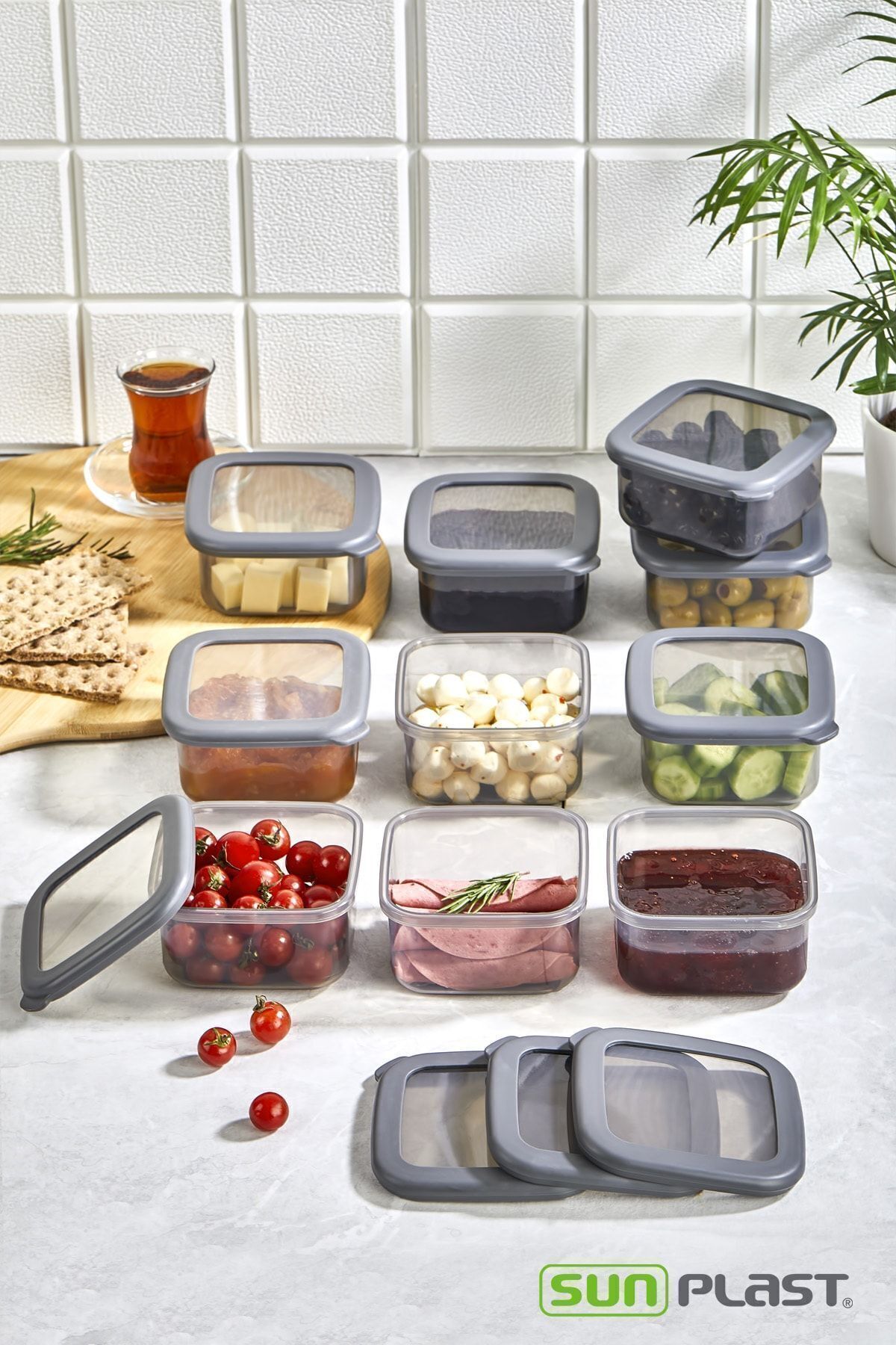 Sunplast-10-Piece ROYAL Breakfast Set - Food Food Picnic Storage Container with Leakproof Silicone Lid Breakfast Set 5