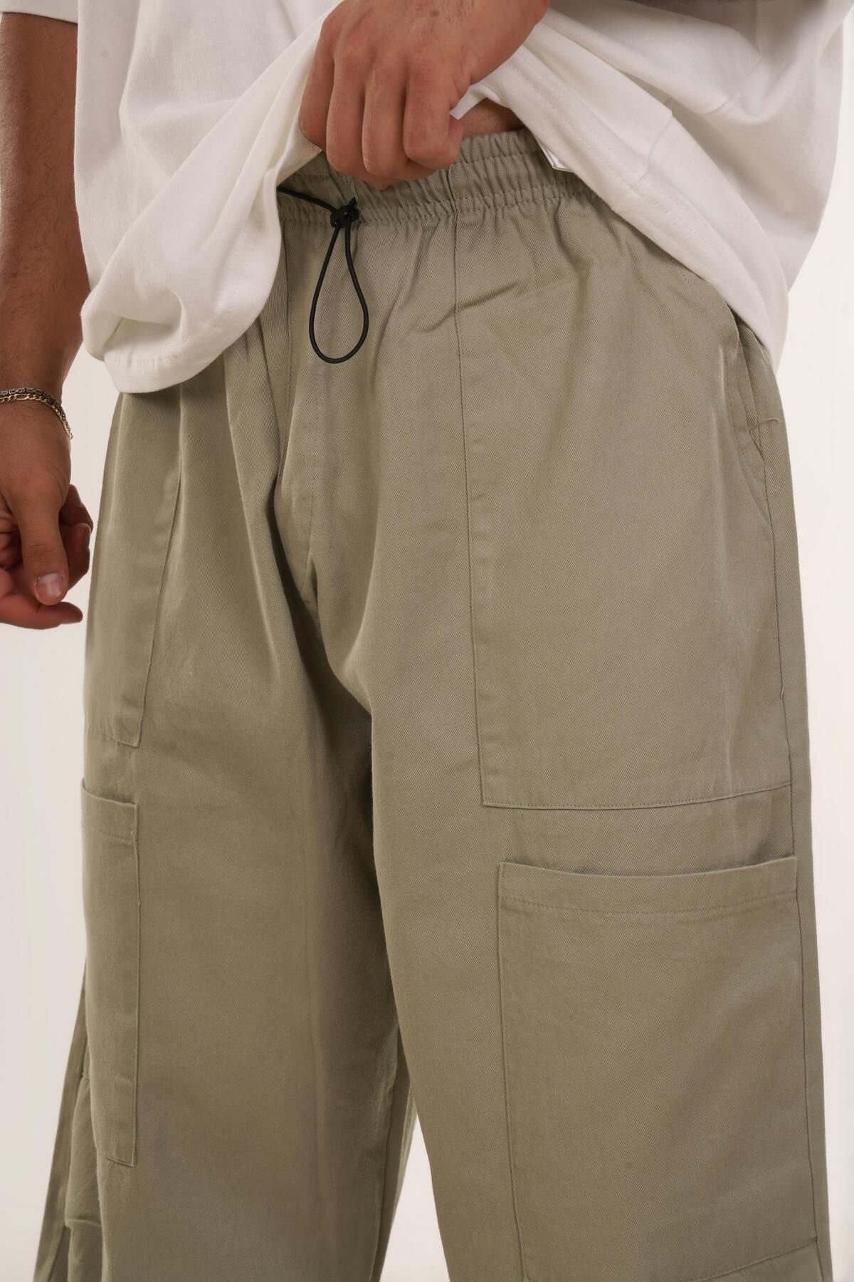 SCSARVİN-Baggy Cut Water Green Trousers - Four Front Pockets. Vms 40697 5