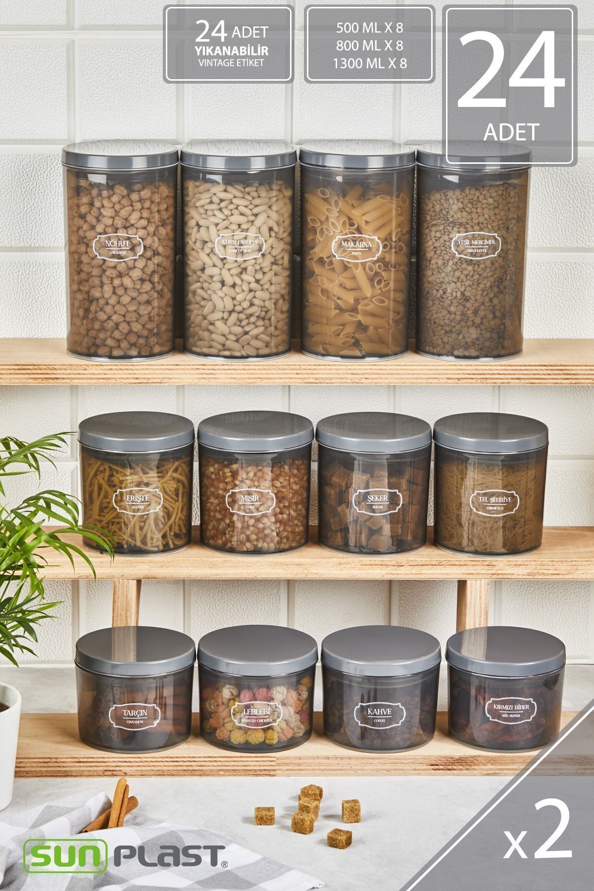 Sunplast-24-Piece Storage Container Set - With Leak-Proof Ergonomic Lid - Anthracite Food Container 1