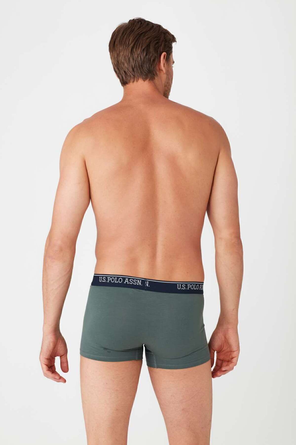 U.S. Polo Assn.-Ανδρικά μποξεράκια Lycra Cotton Khaki Single Boxers 3