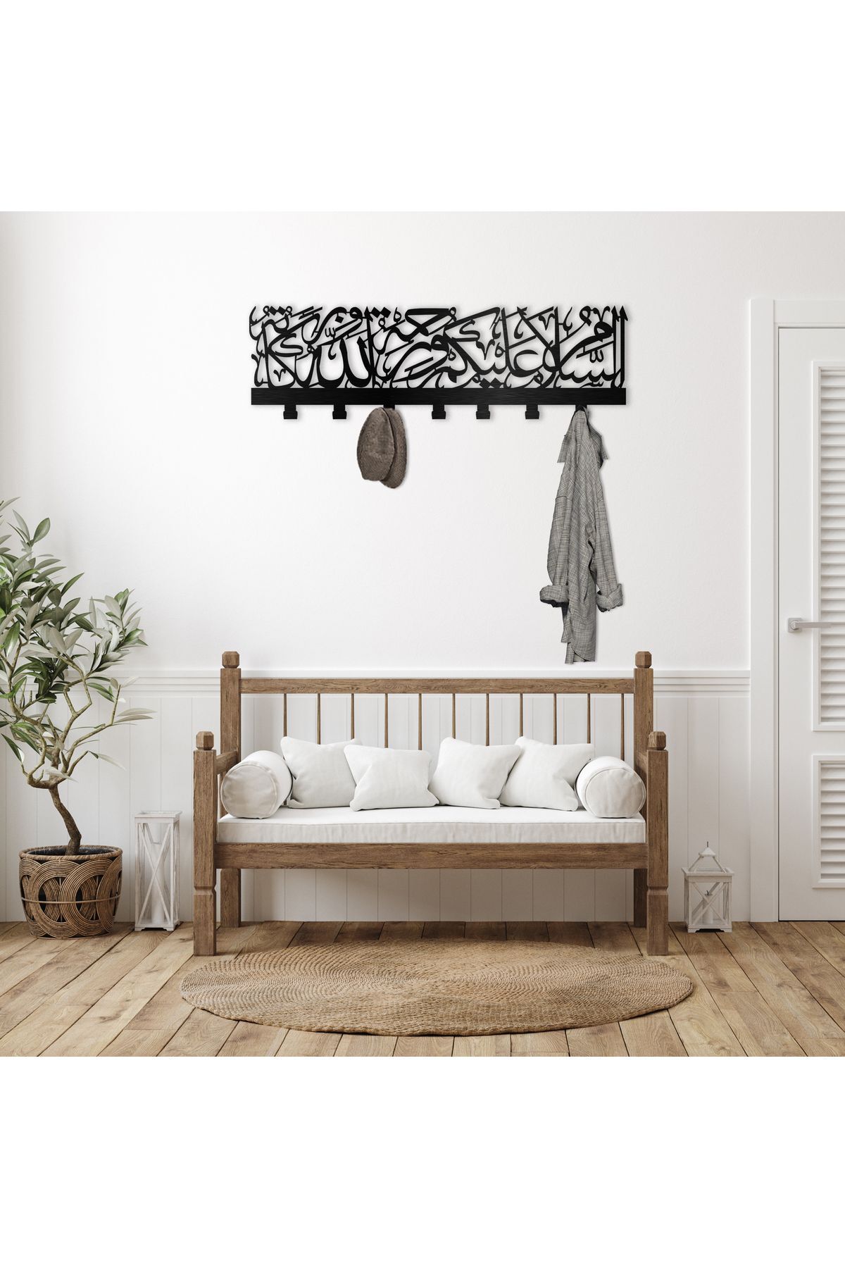 Metal Hanger, Clothes Hanger,Wall Hanger, Cloakroom Clothes Hanger, Arabic GREETING(90cm-7 pcs)