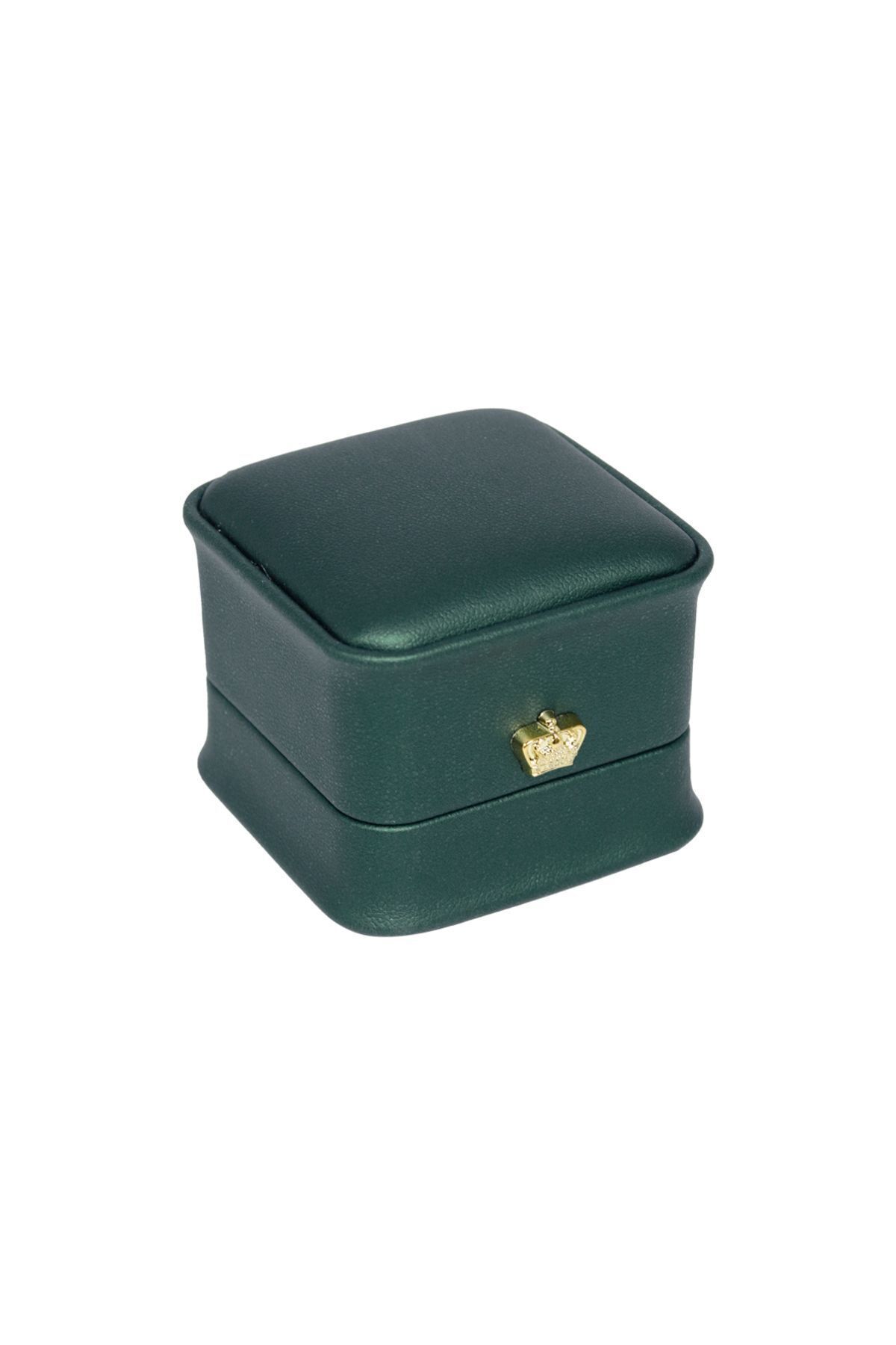 Metro Kuyumculuk Malzemeleri Deri Yüzük Kutusu Yeşil
