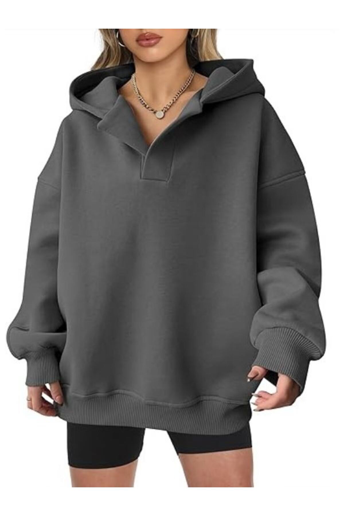 sweat oversize avec un sweat à capuche plat unisex