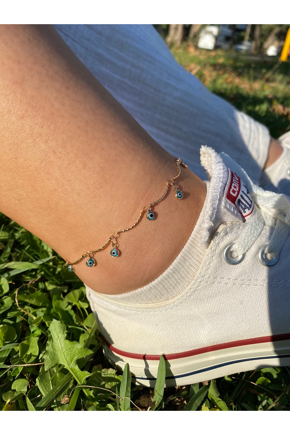 pisay takı & aksesuar Dalga Şeklinde Nazar Boncuklu Bileklik & Halhal