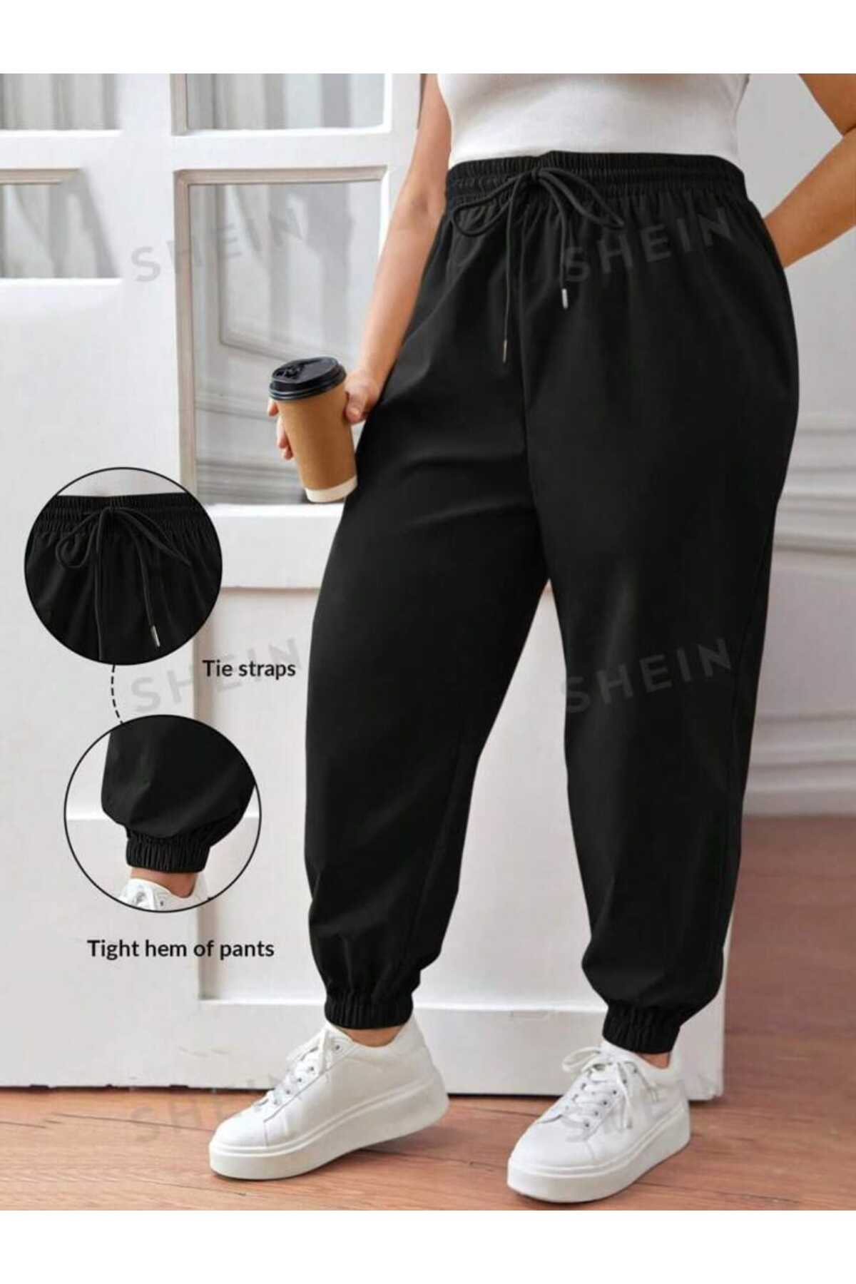 TNR SPORT Siyah Unisex Jogger Paça-Paça Lastik Rahat Giyim Eşofman Altı görsel 5