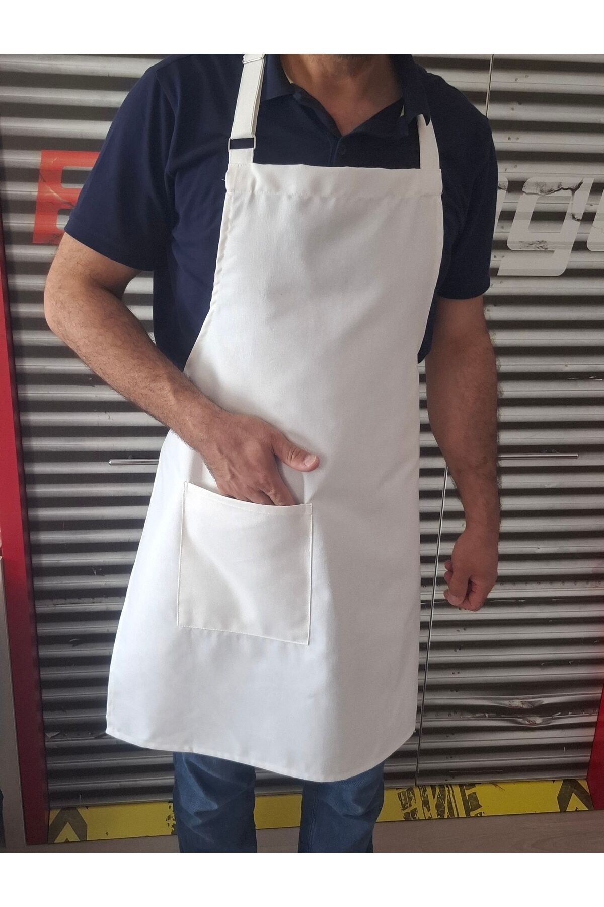 Derycollection-Off-White Chef Apron - Liquid Pusher with Adjustable Strap and Non-Retention 4
