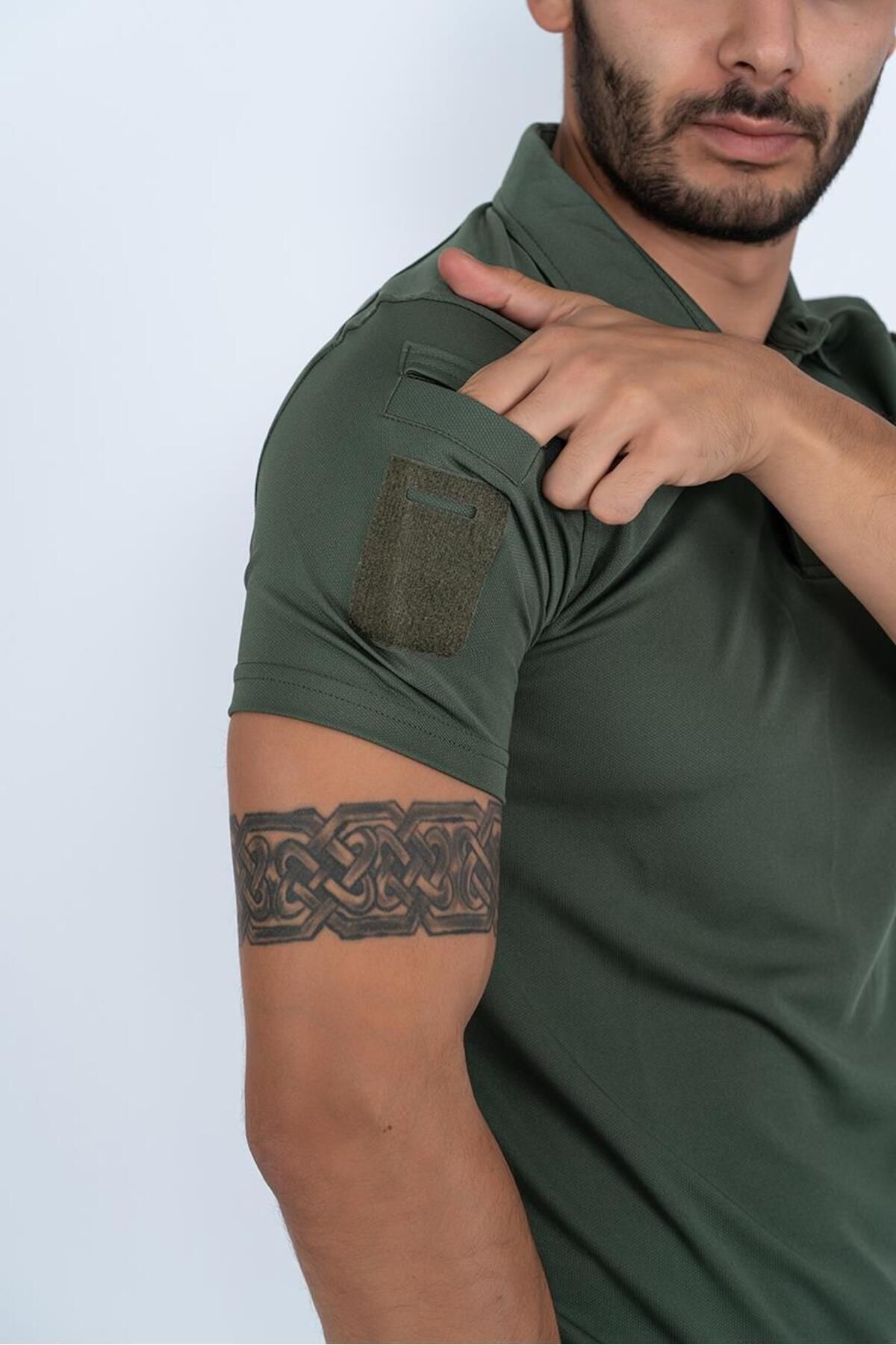 پولوشرت  مردانه پلی استر خاکی  طرح حیوان Slim Fit/اسلیم فیت    Slim/اسلیم فیت Daily/روزانه | BİKATEX TYC5E31CE5685CA690 TR - تصویر 4
