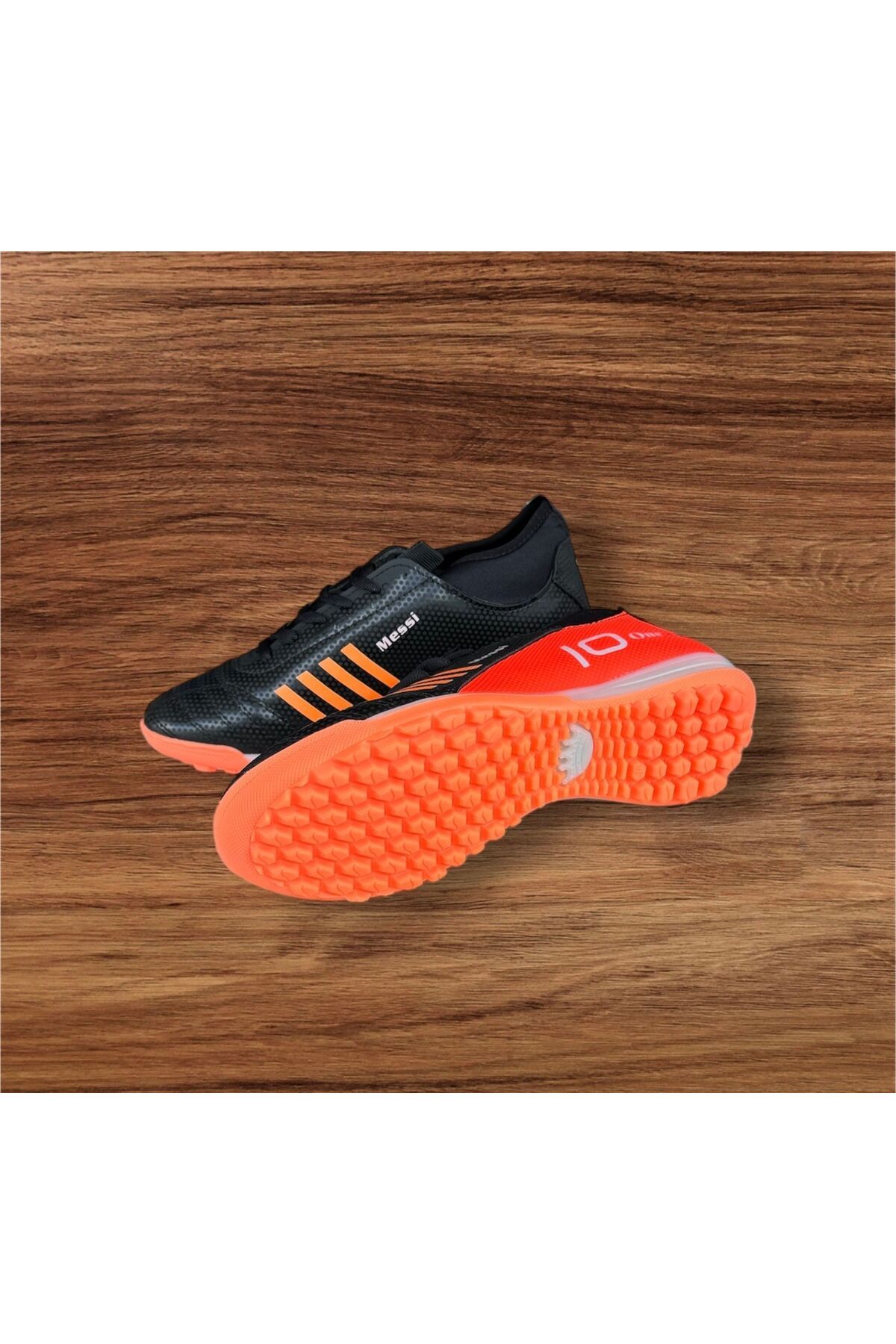 SPORTAÇ-Men's Sportaç - Black Orange Socks, Comfortable Sole Astroturf Field Shoes 2