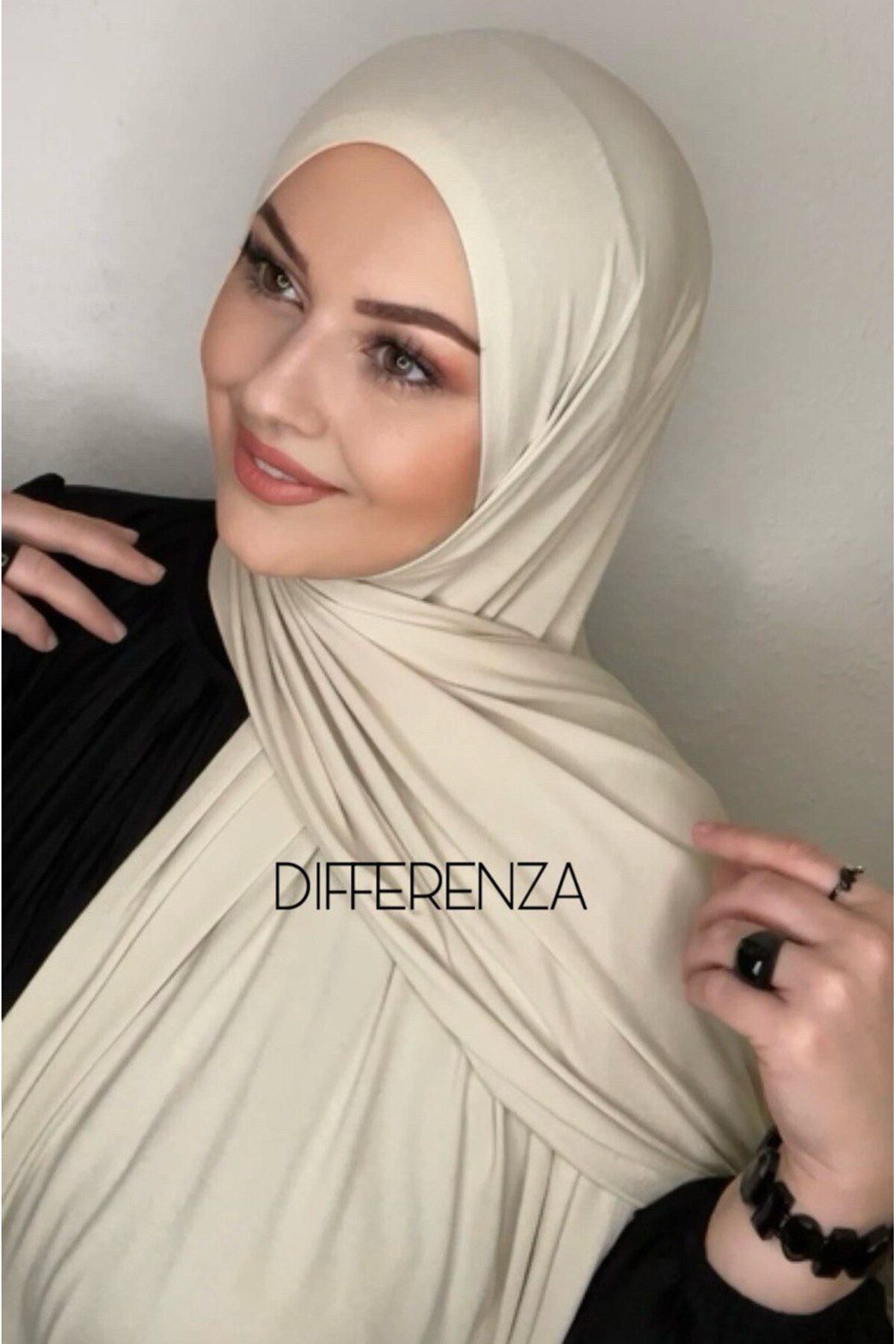 Differenza-Stone Colored Combed Cotton Shawl 3