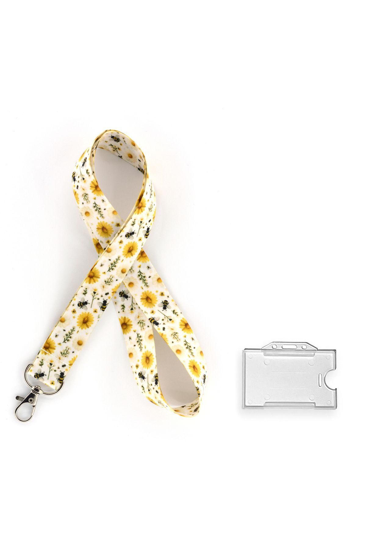 YİĞİTBAŞI-Patterned Neck Lanyard and Phone Strap for School and Hospital - Transparent Horizontal Card Holder 2