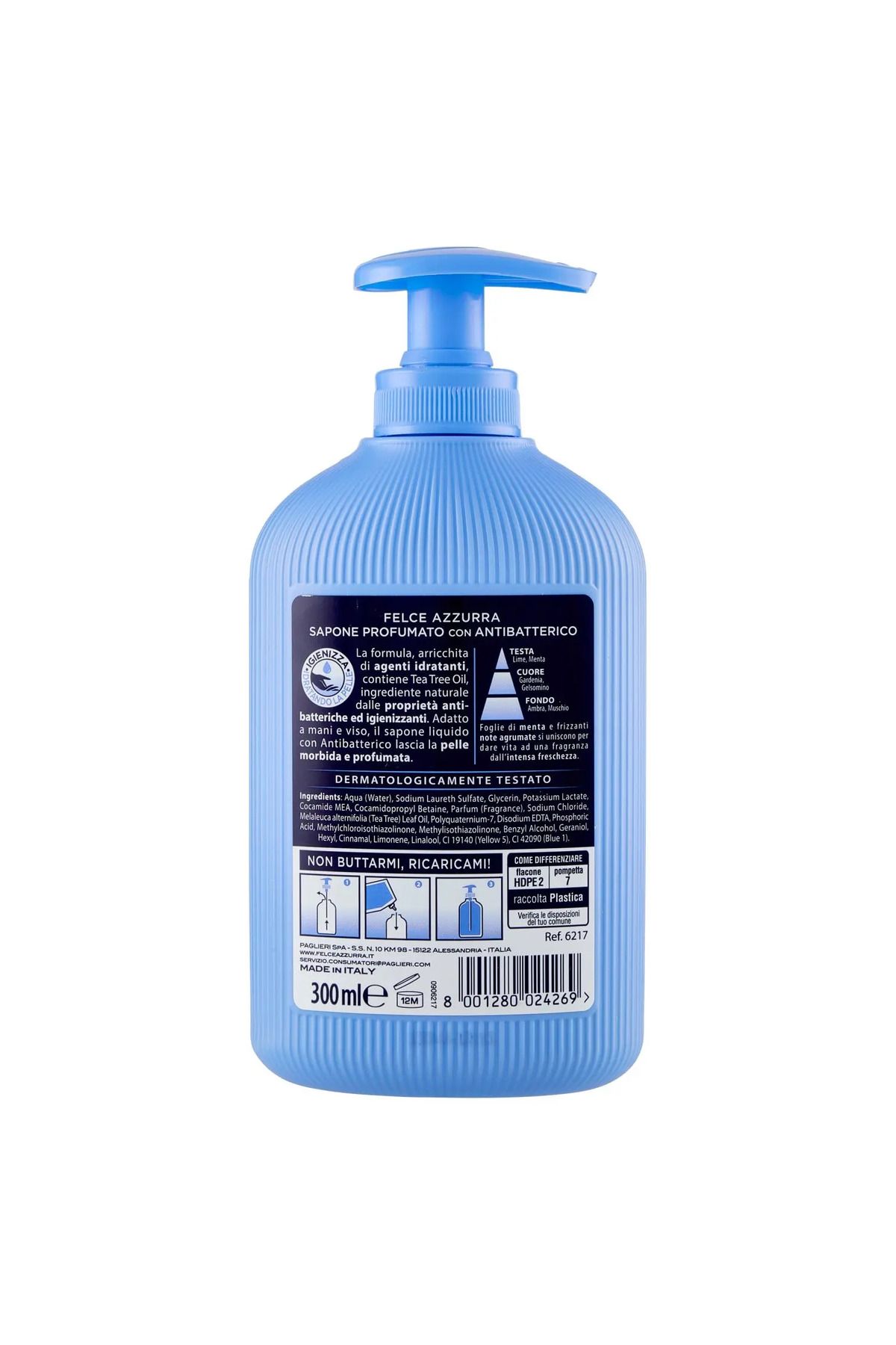 Felce Azzura-Antibatterico - Menta and Lime Liquid Soap with Mint and Lime Extract - 300 Ml 2