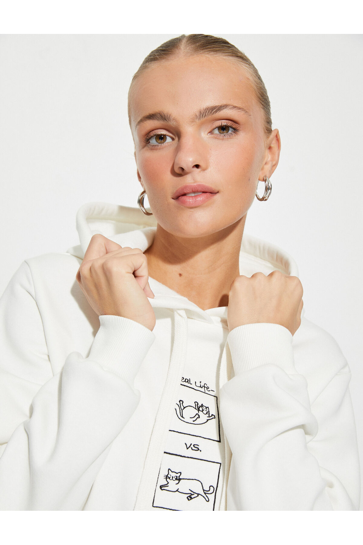 سویشرت زنانه اکرو کوتونKoton | 4WAL10053IK اورجینال - تصویر 2