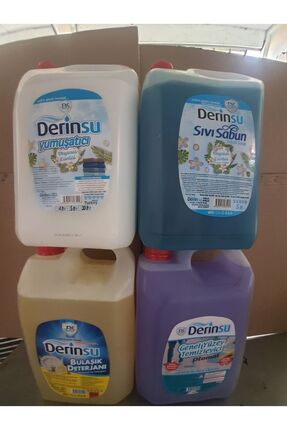 DERİNSU KİMYA 5 Lt Bulaşık Deterjani 5 Lt Sıvı Sabun 5 Lt Yüzey Temizleyici 5...