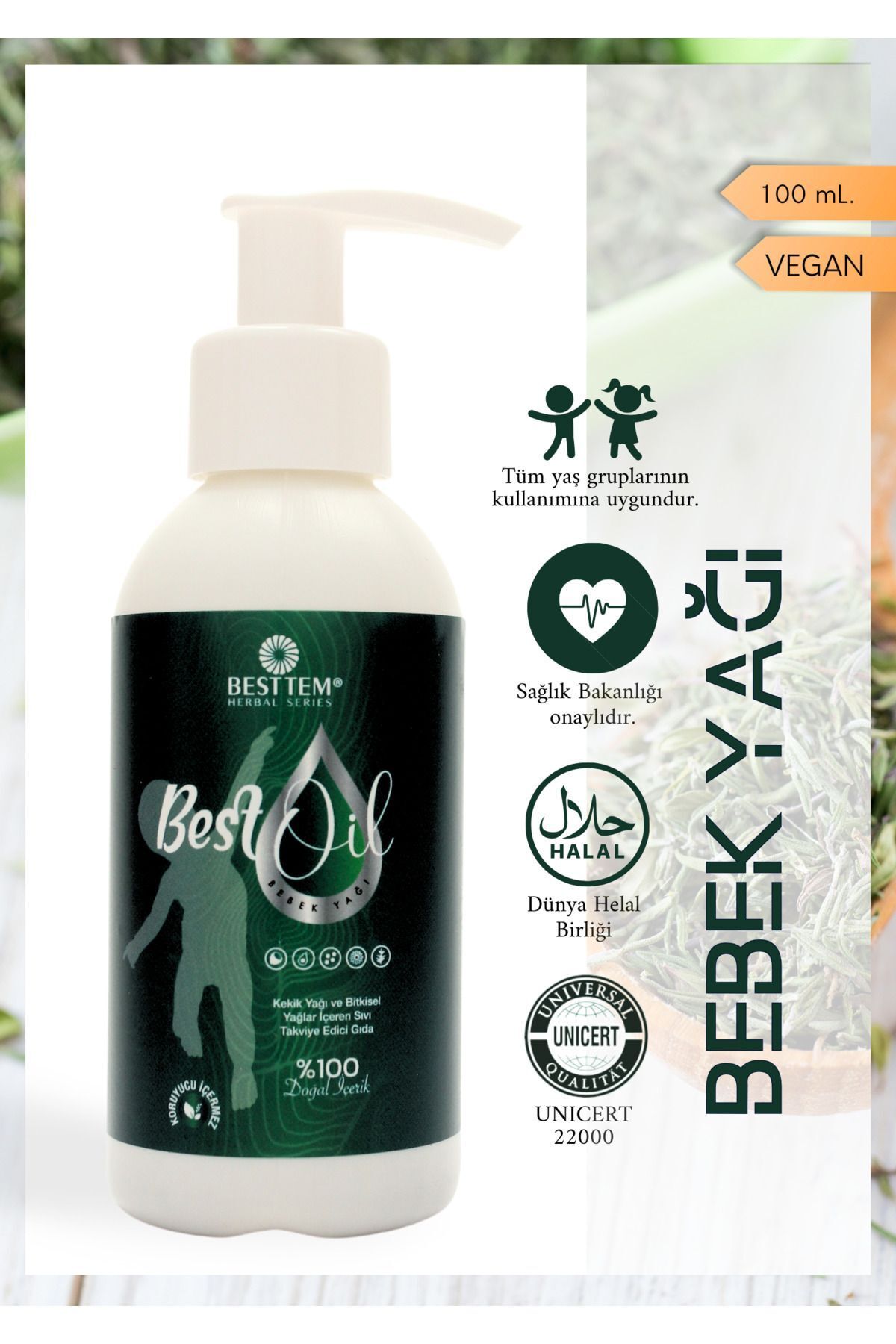 Bestoil – Bebek Yağı | Koruyucu Içermez, Sürülebilir Ve Içilebilir %100 Doğal | 100 ml