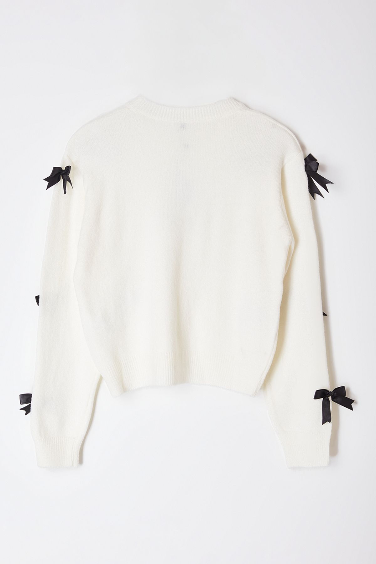 Trendyol Collection-Weicher Strickpullover – Ecru, Band- und Schleifendetail TWOAW25KZ00155 7