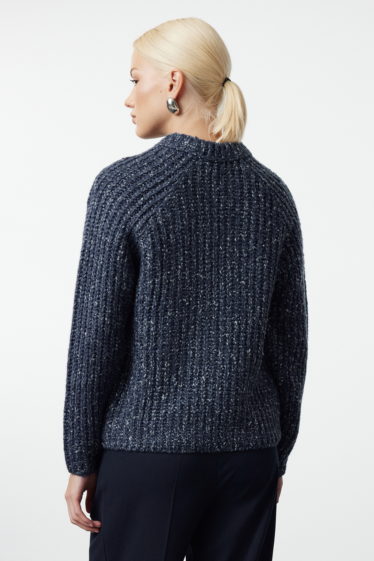 Trendyolmilla  Mavi Degrade Fermuarlı Pamuklu Triko Hırka TWOAW25HI00213 - Görsel 5