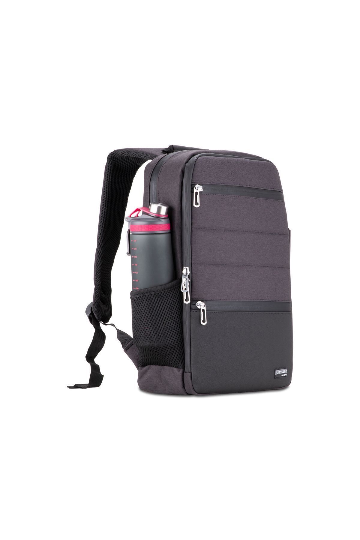 Classone-Bp-Tx304 Combo Series 15.6'' Waterproof Fabric and Zipper Notebook, Laptop Backpack - Anthracite 4