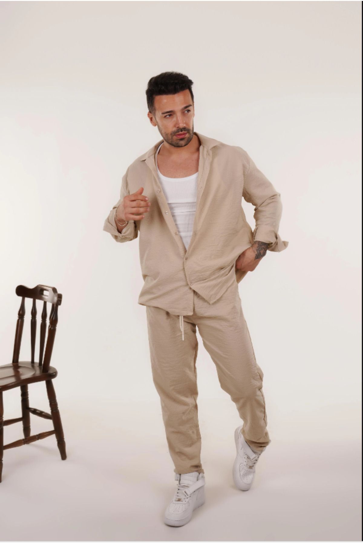 chemise en lin cristal crème tb