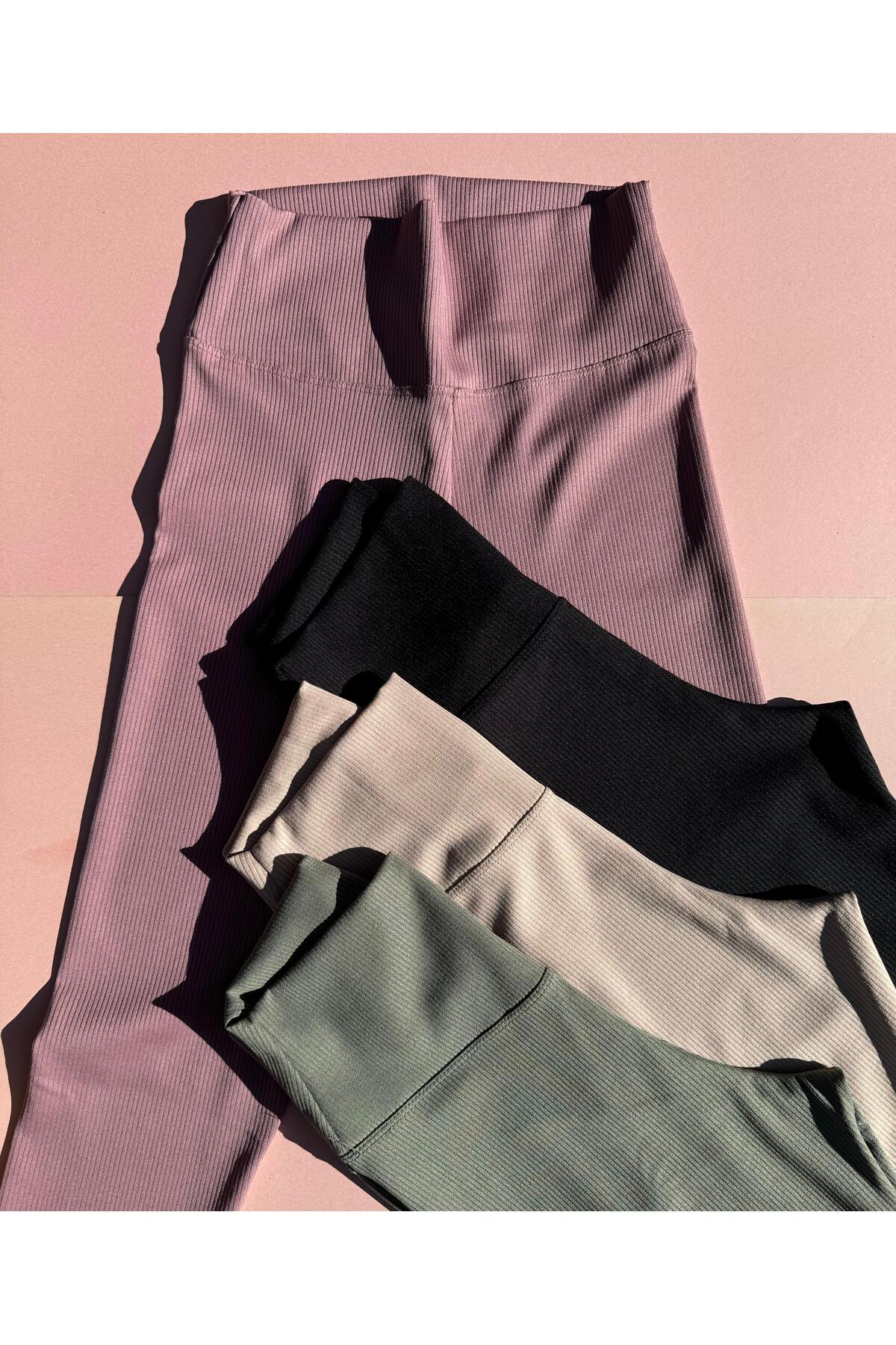 VicTroy Camisole szövet, 2 részes fekete és krémszínű, extra rugalmas, magas derekú, rugalmas női leggings