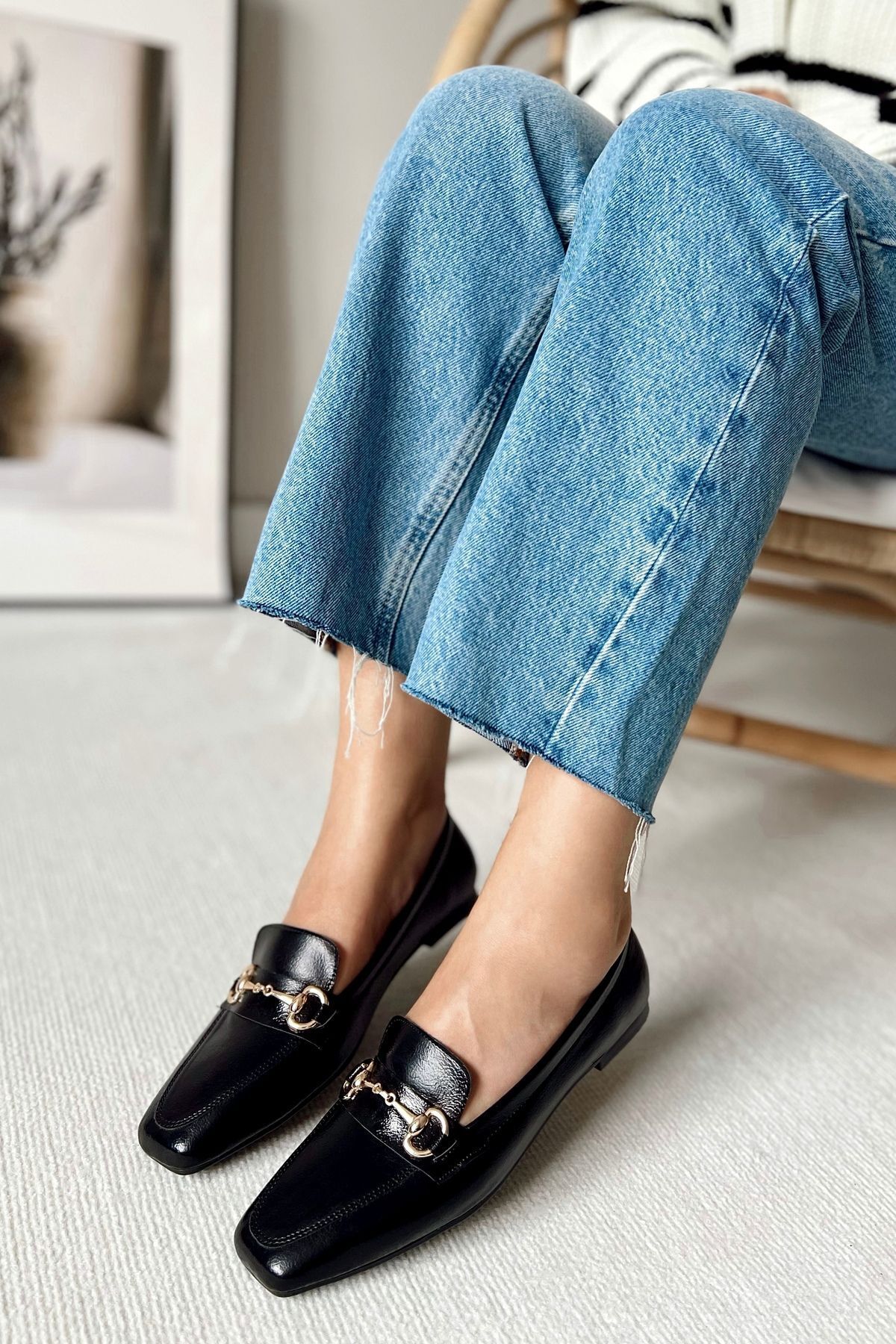 POLKA STORE-Manifest Blunt Toe Talpă plată Cataramă Mocasin Mocasini Balerini Pantofi de zi cu zi confortabili pentru femei 5