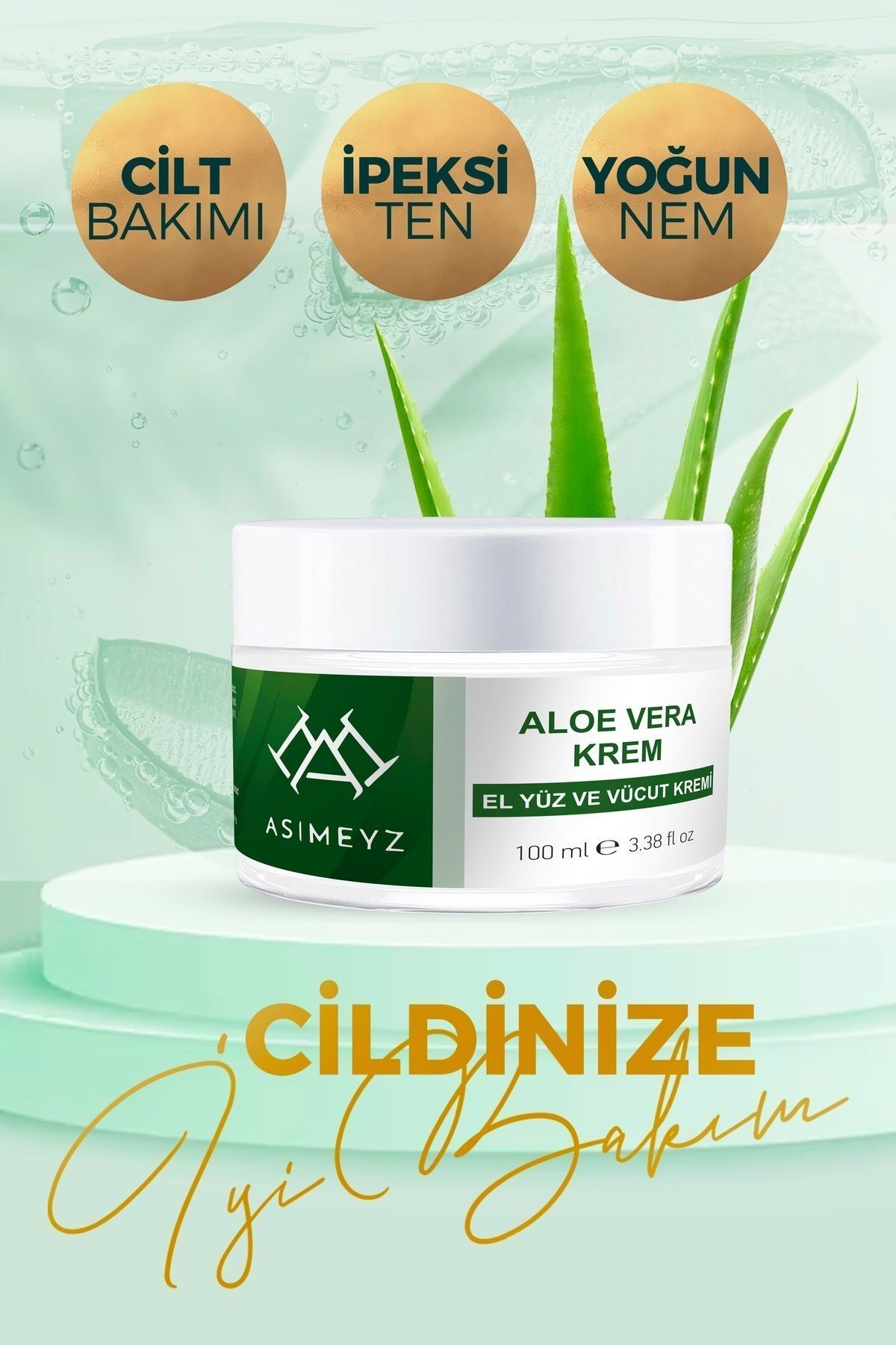 کرم ژل آلوئه ورا خالص، طراوت بخش و تسکین دهنده ۱۰۰ میلی لیتر (فاقد پارابن و الکل) Asimeyz