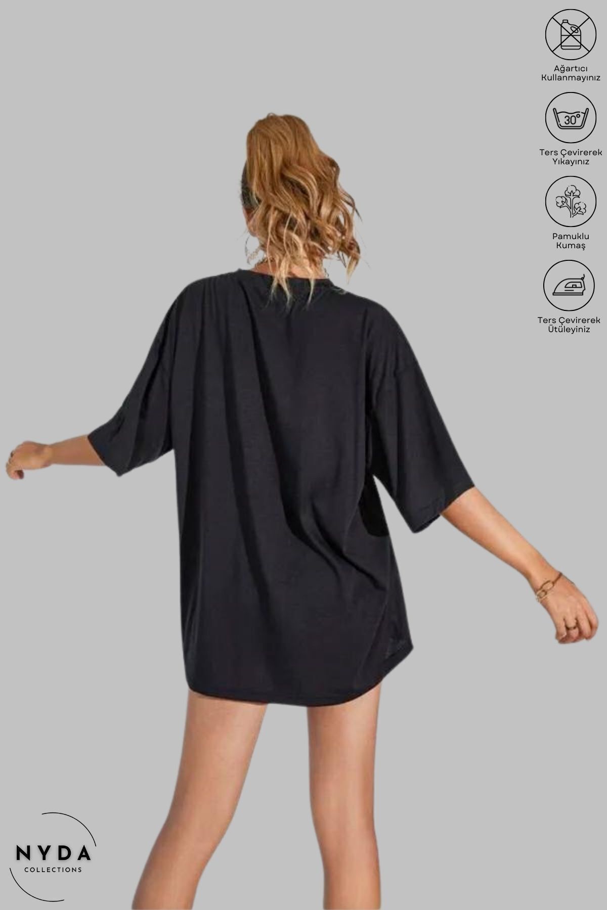 Nyda Collections-Tricou cu mânecă scurtă unisex cu ursuleț de pluș imprimat din bumbac 5