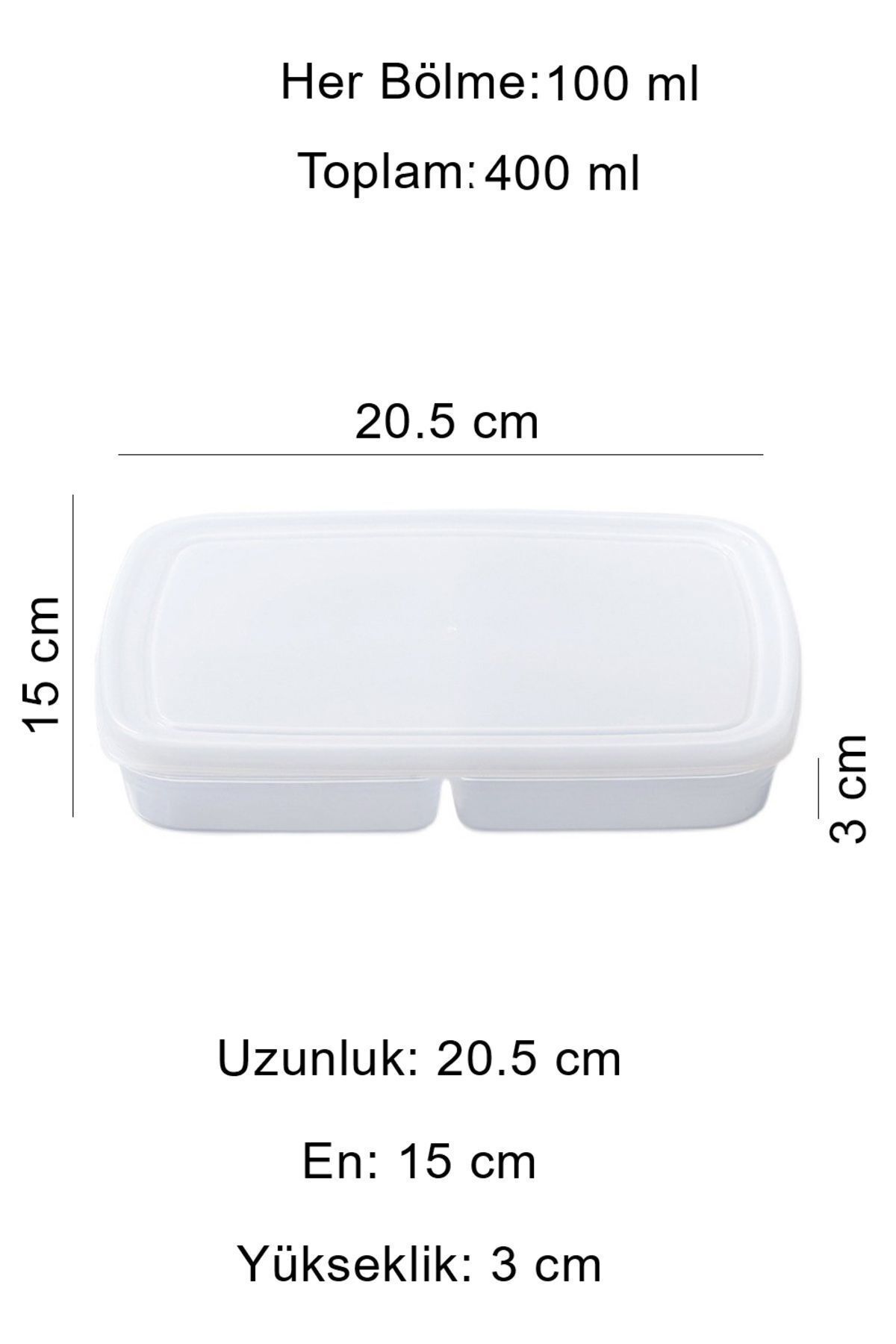 KRM HOME-400 ml Frozen Mini Food Container - 8 Pieces Meat and Vegetable Organizer, 4 Compartments 2