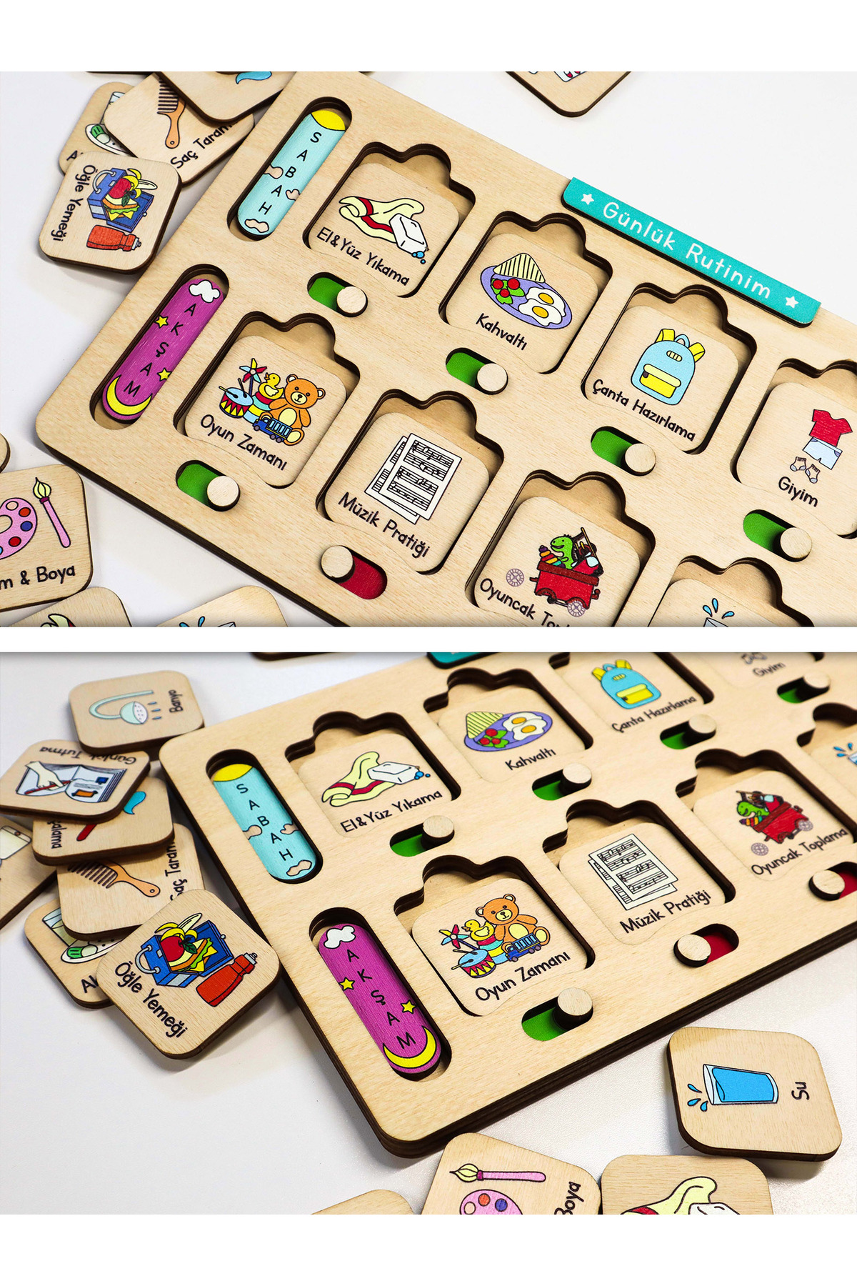 بازی آموزشی چوبی - نمودار برنامه روزانه کودکان