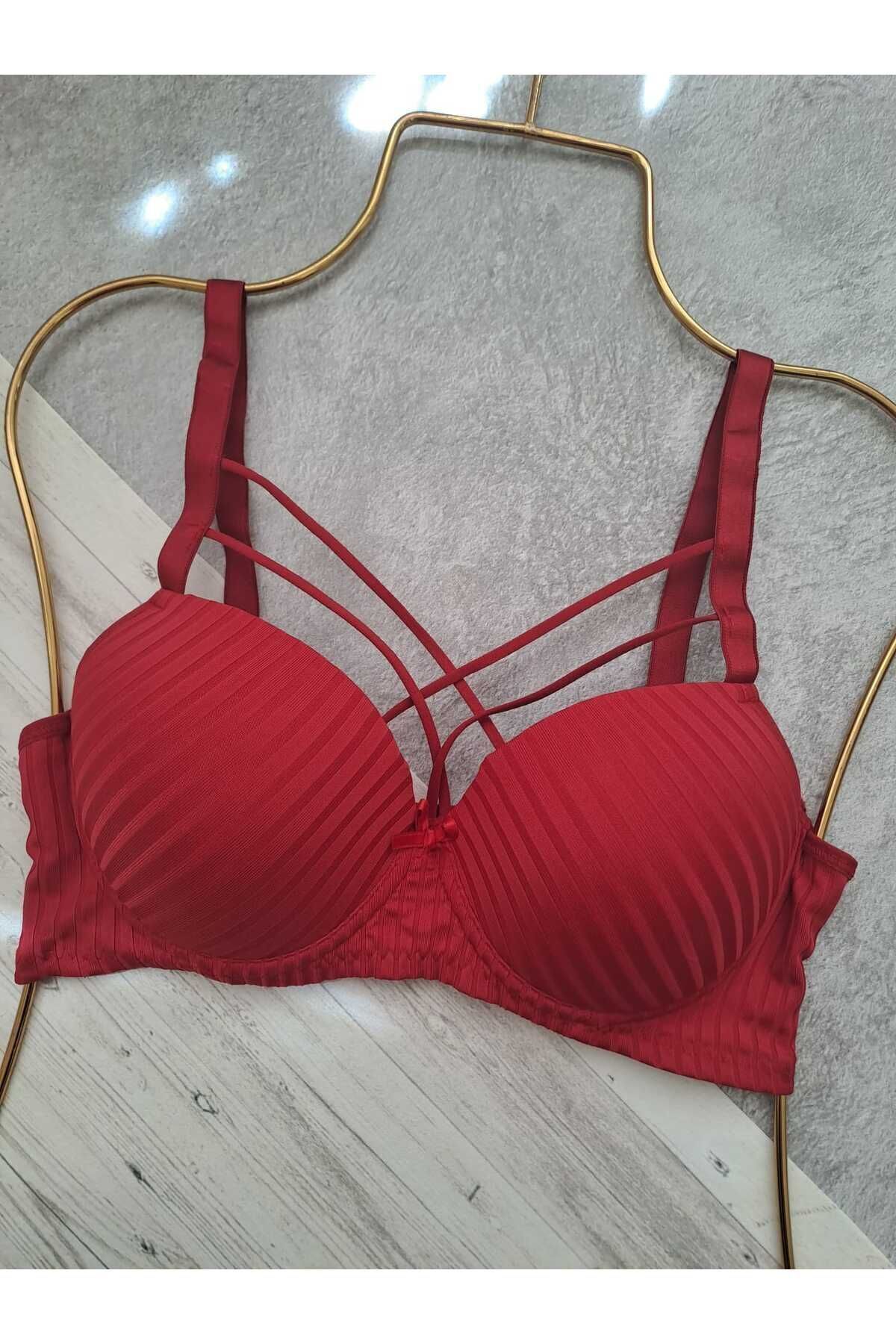 NARIYA  Kadın Büyük Beden C Cup Toparlayıcı Sütyen Günlük Boş Cup Balenli Toplayıcı Sütyen Yarım Atlet - Görsel 4